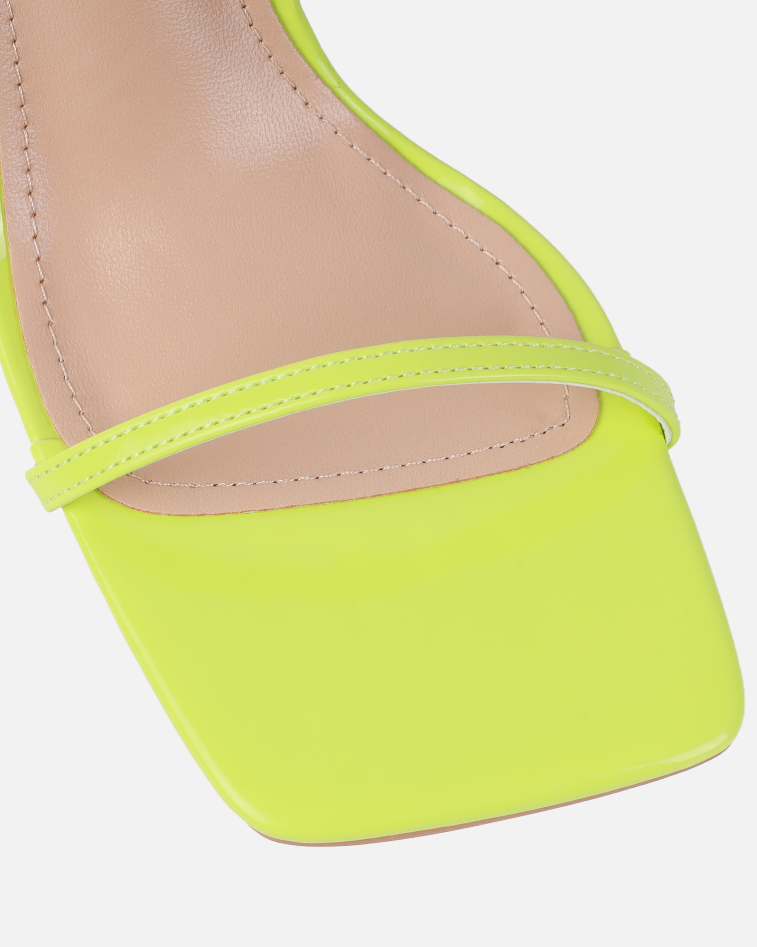 Niko Lime Patent Barely There Stiletto Heels | SIMMI London