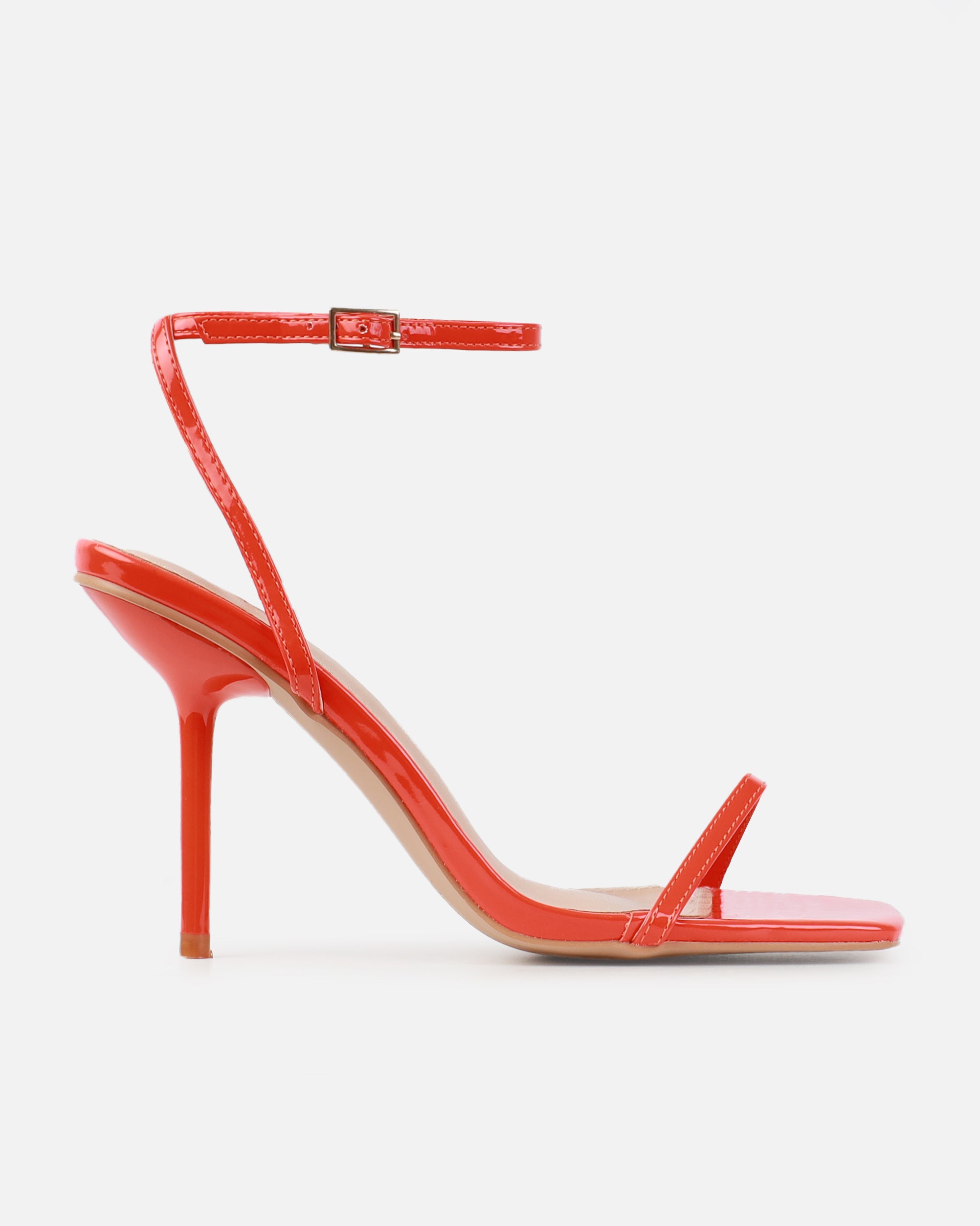Niko Orange Patent Barely There Stiletto Heels | SIMMI London