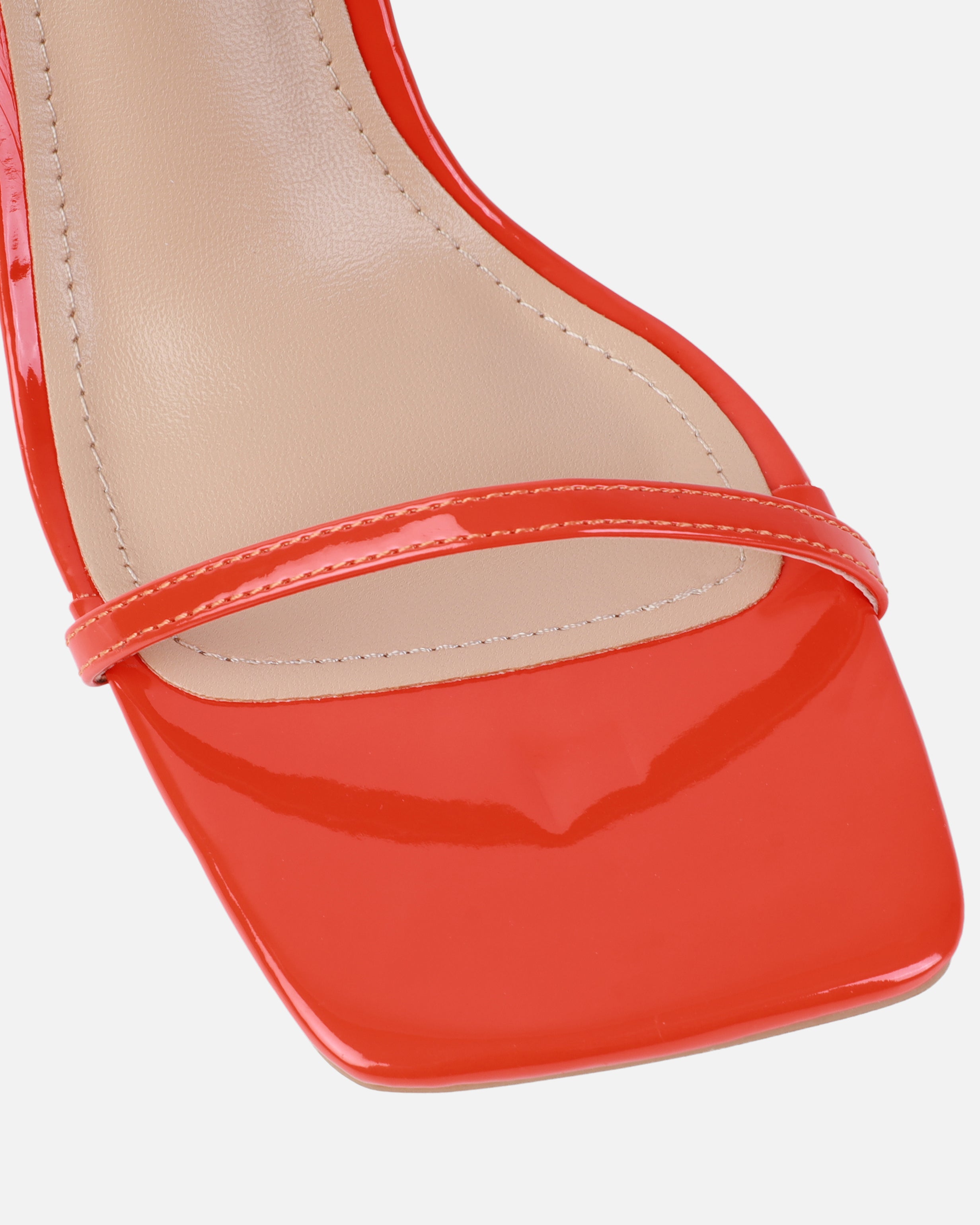 Niko Orange Patent Barely There Stiletto Heels | SIMMI London