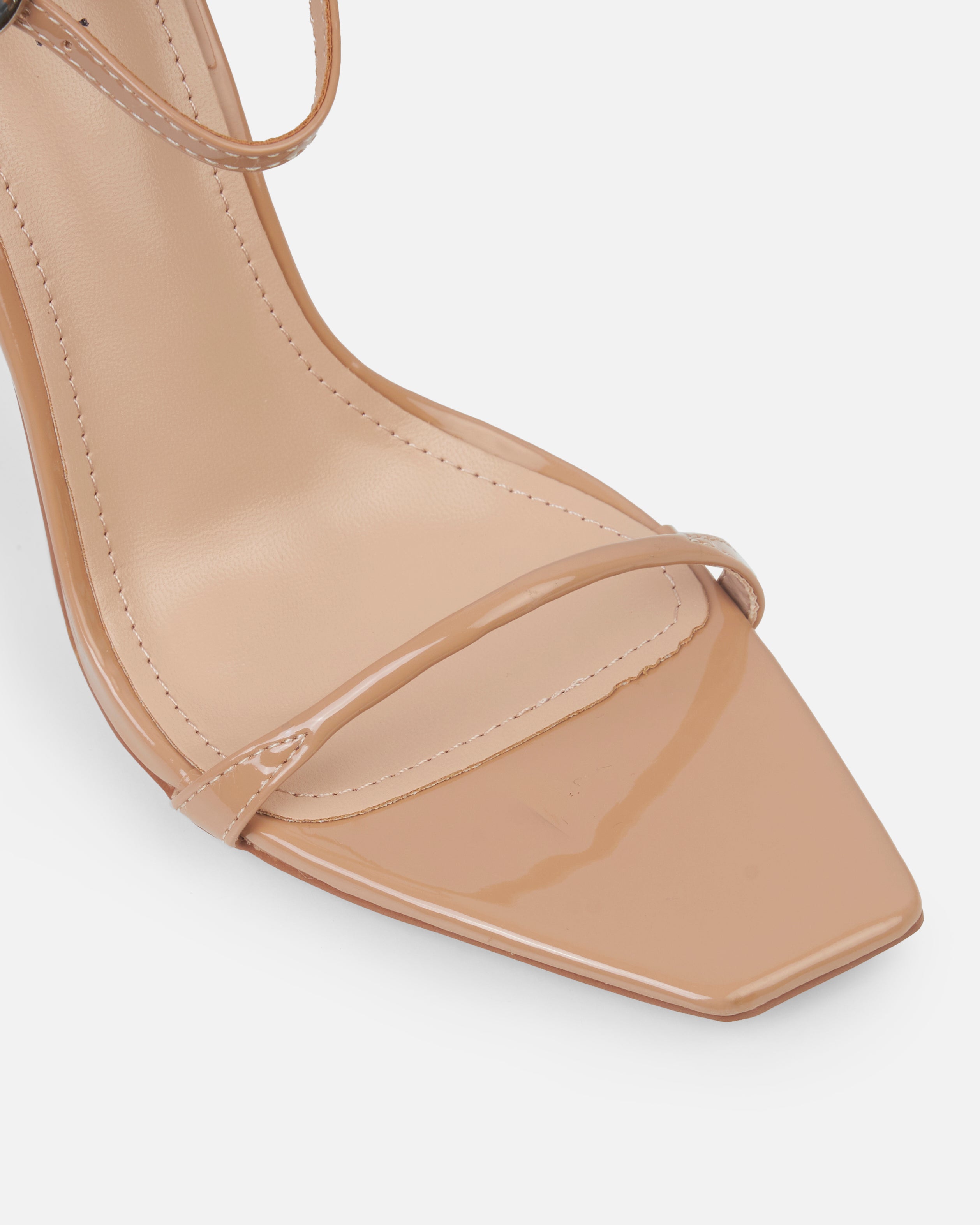 Nolan Nude Strappy Square Toe Stiletto Heels | SIMMI London