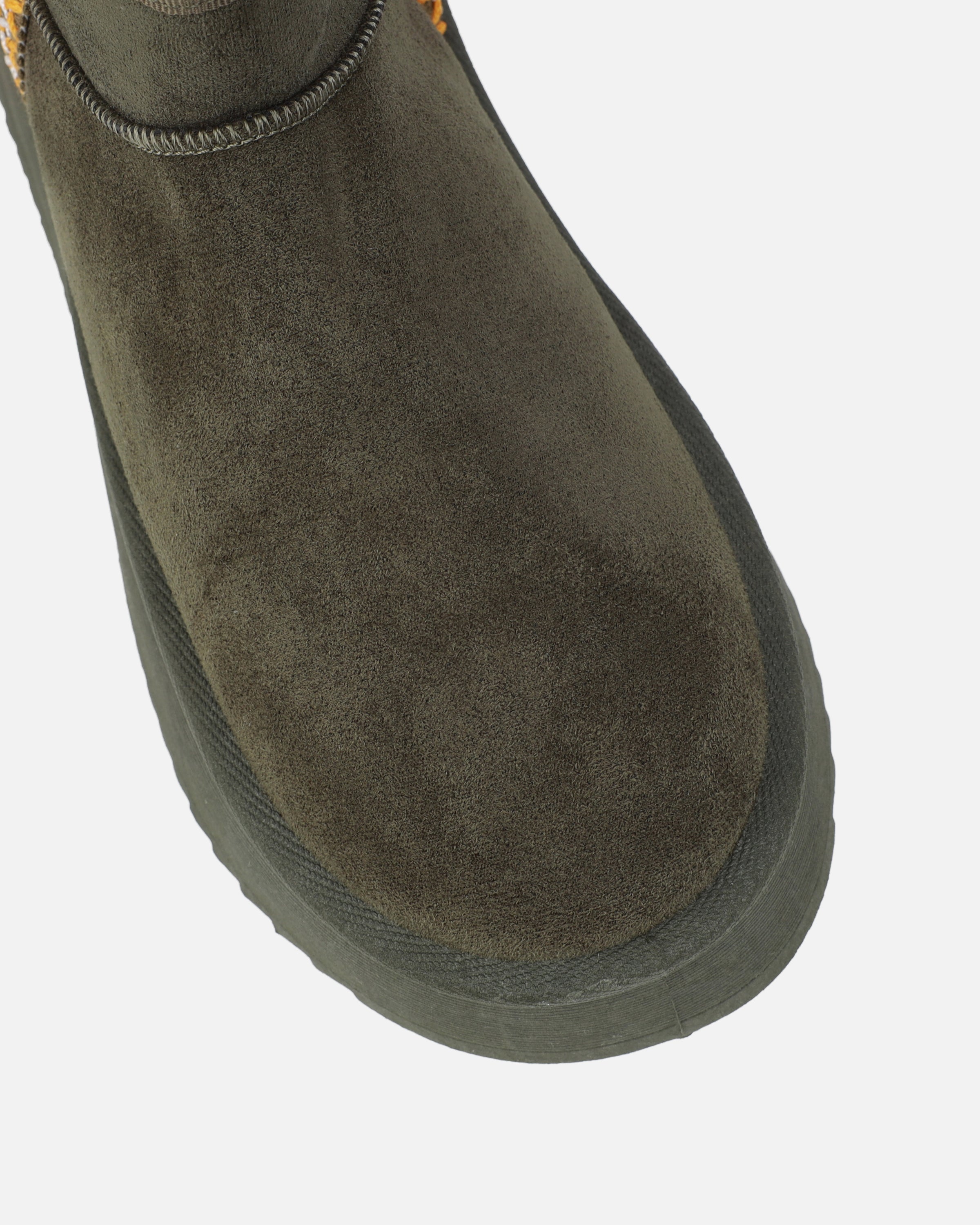 Louie Khaki Faux Suede Flatform Boots | SIMMI London