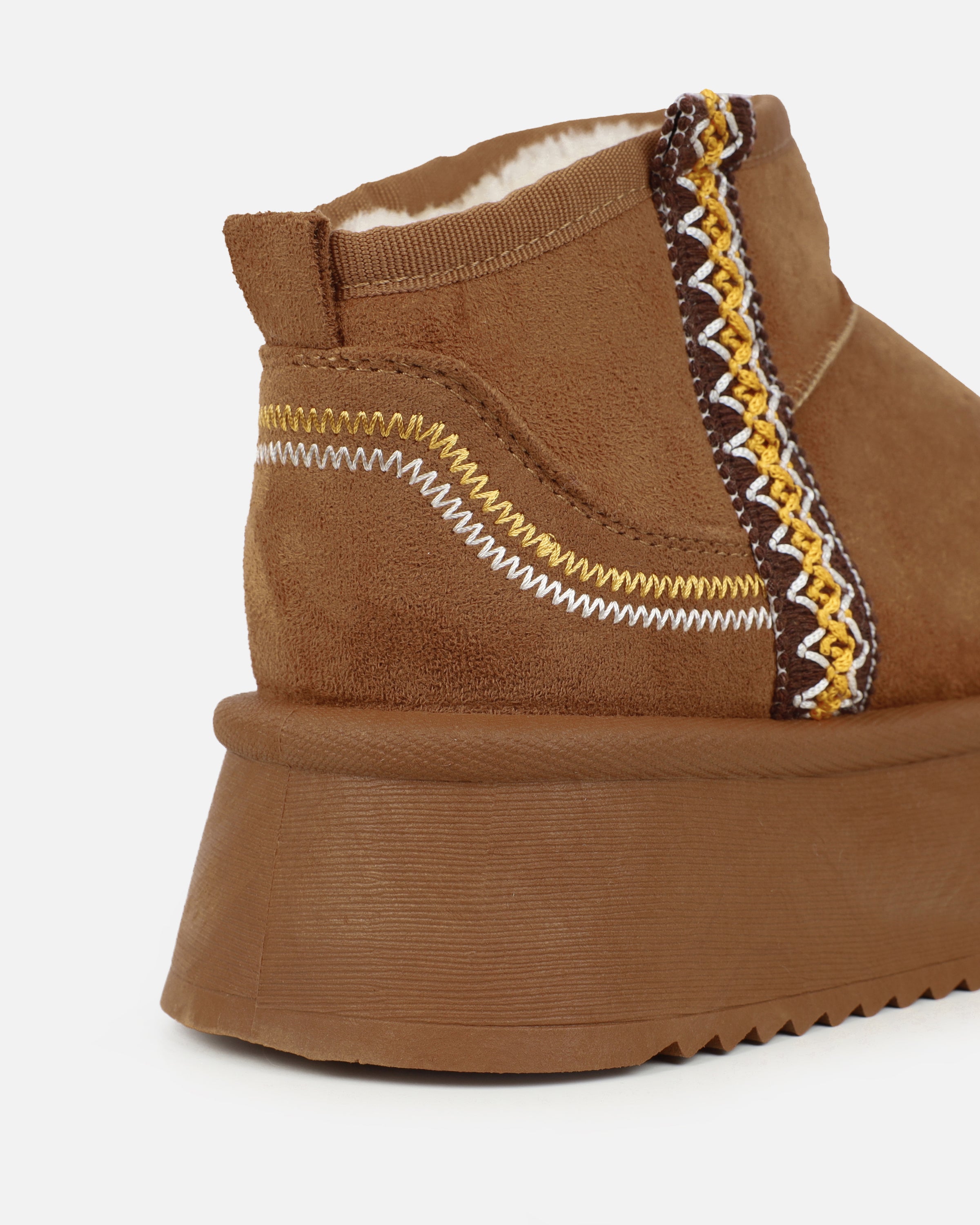 Louie Tan Faux Suede Flatform Boots | SIMMI London