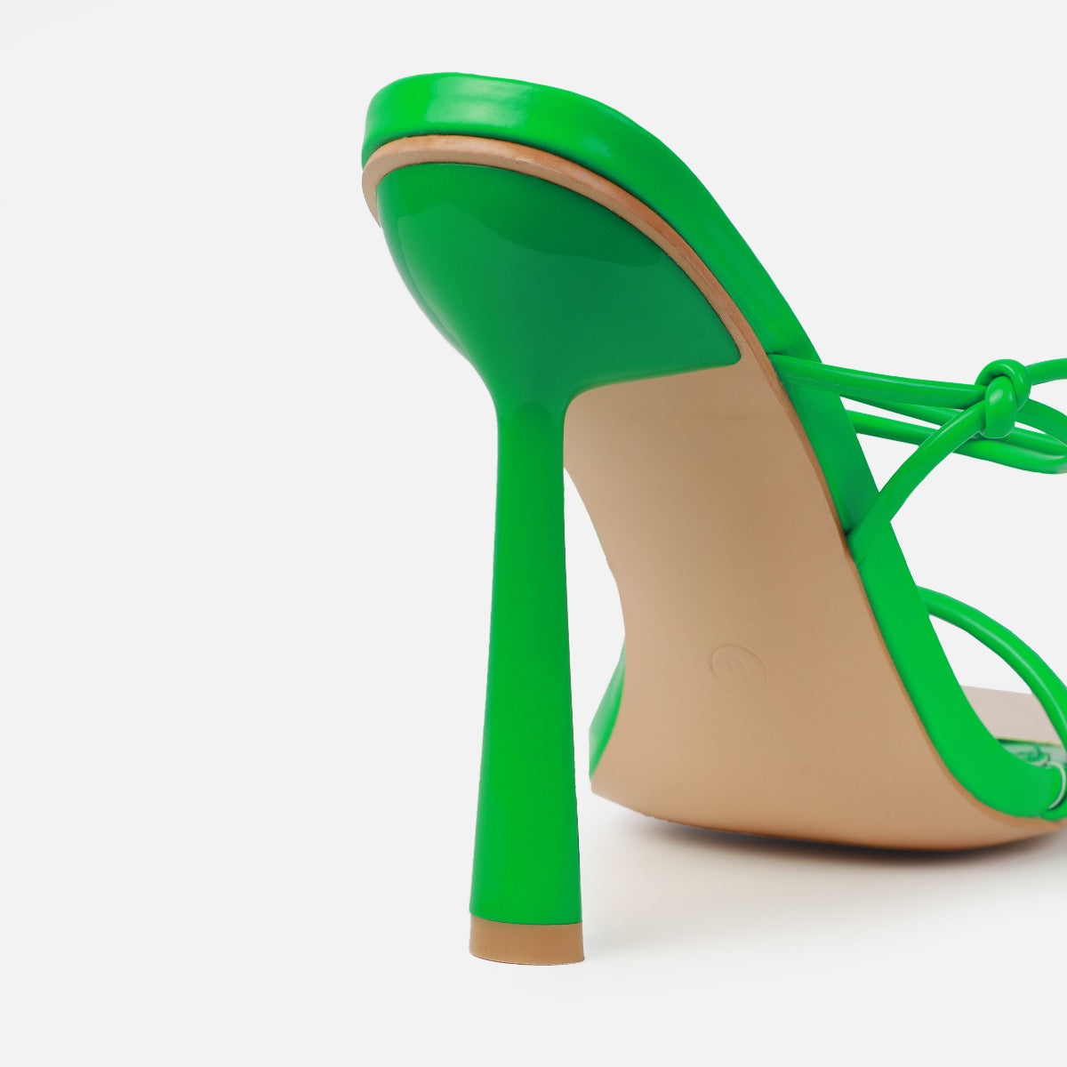 Nuris Green Patent Lace Up Heels| SIMMI London