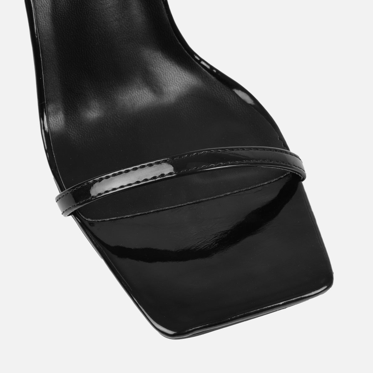 Nydia Black Patent Lace Up Block Heels | SIMMI London