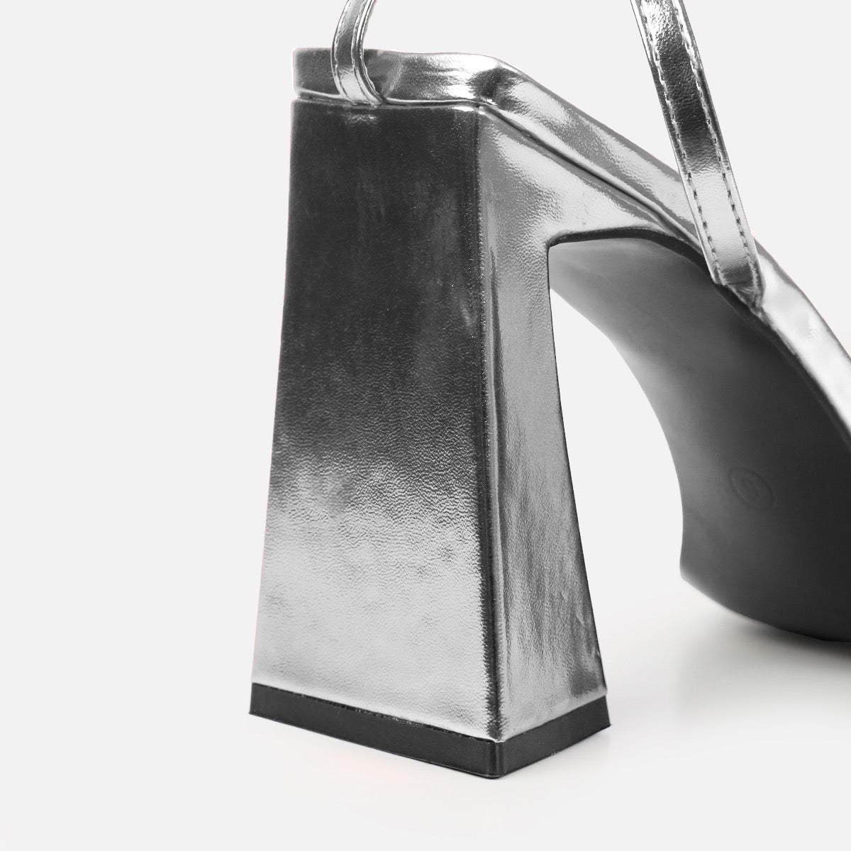 Nydia Silver Mirror Lace Up Block Heels | SIMMI London