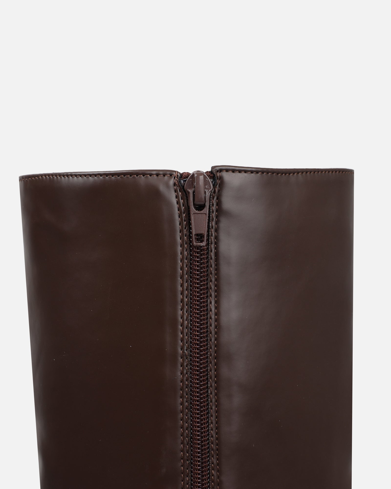 Oakleigh Chocolate Brown Box Smart Knee Boots | SIMMI London