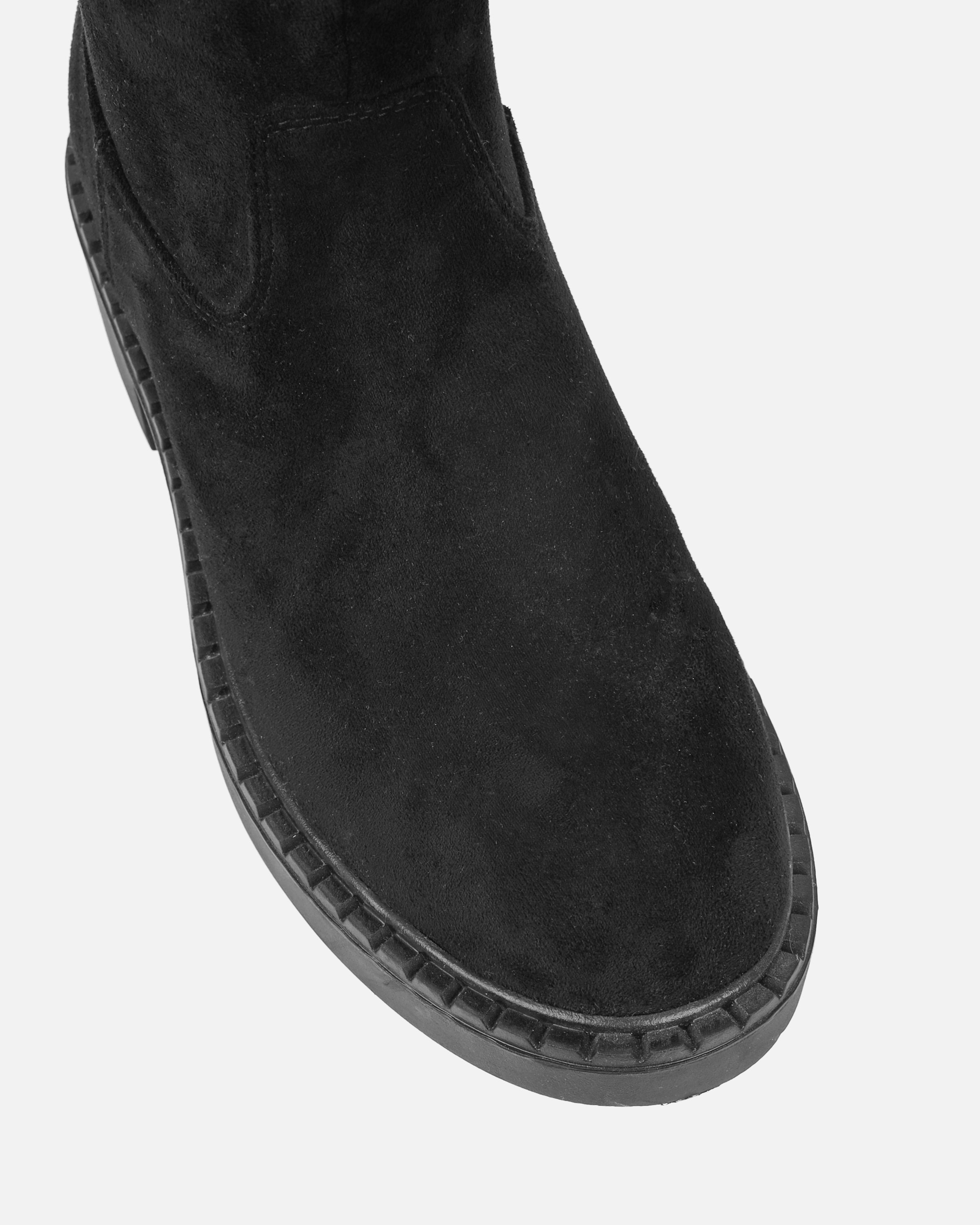 Obama Tan Faux Suede Fold Over Shearling Knee Boots | SIMMI London