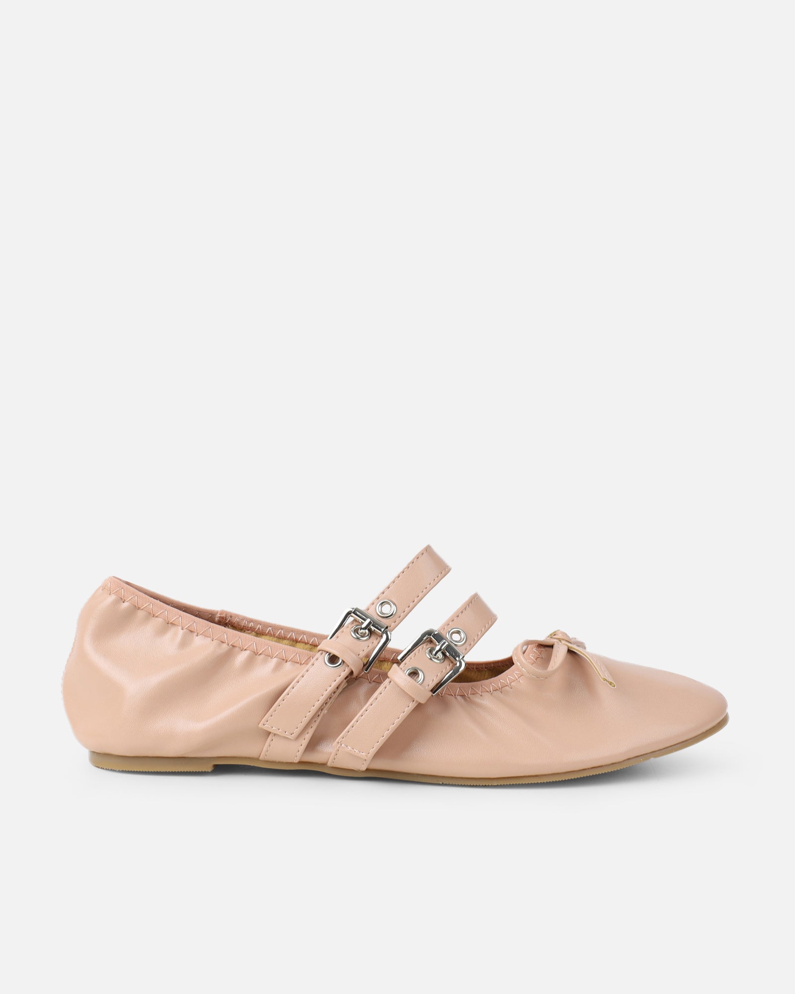 Octavio Nude Scrunch Ballet Flats | SIMMI London