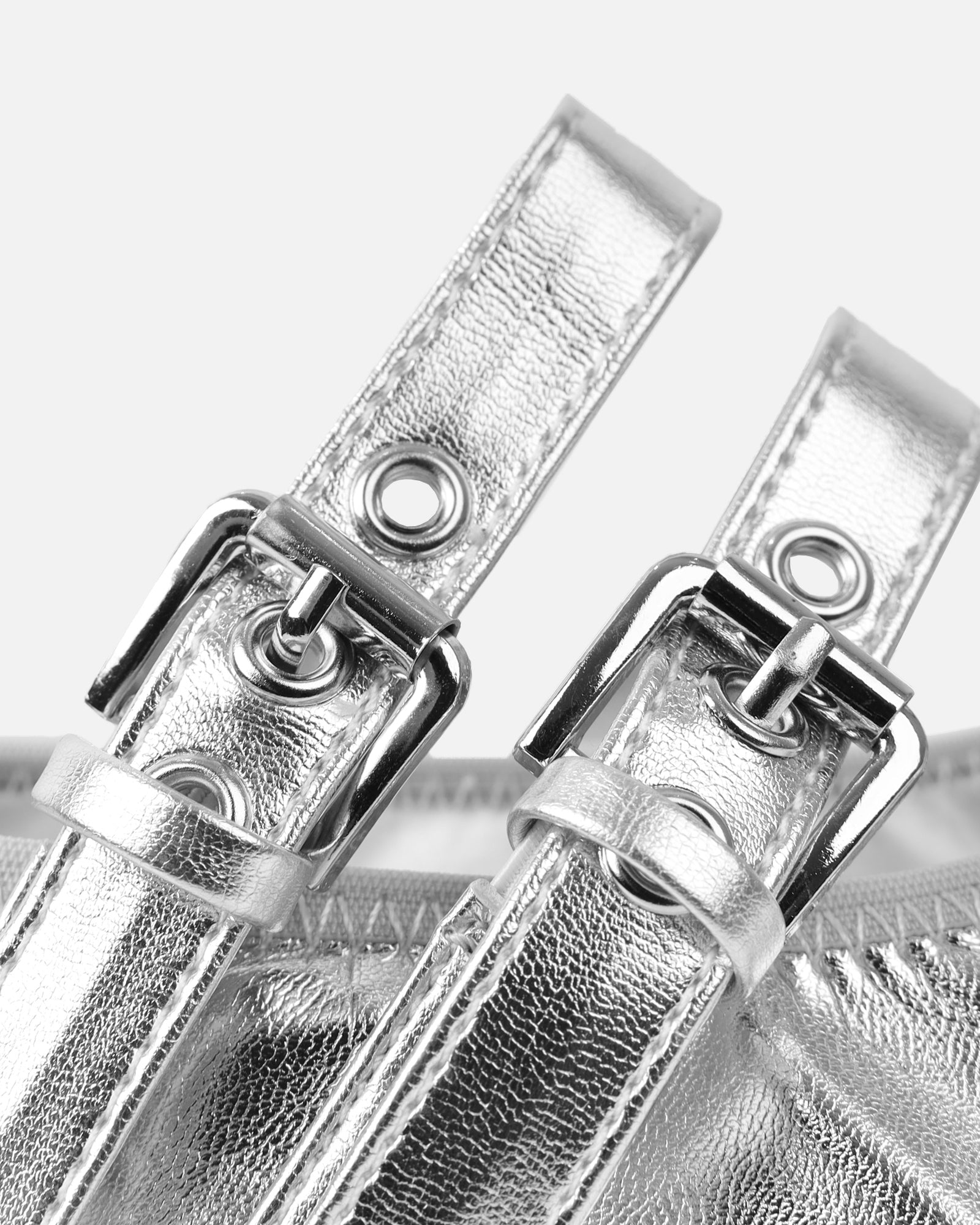 Octavio Silver Metallic Scrunch Ballet Flats | SIMMI London