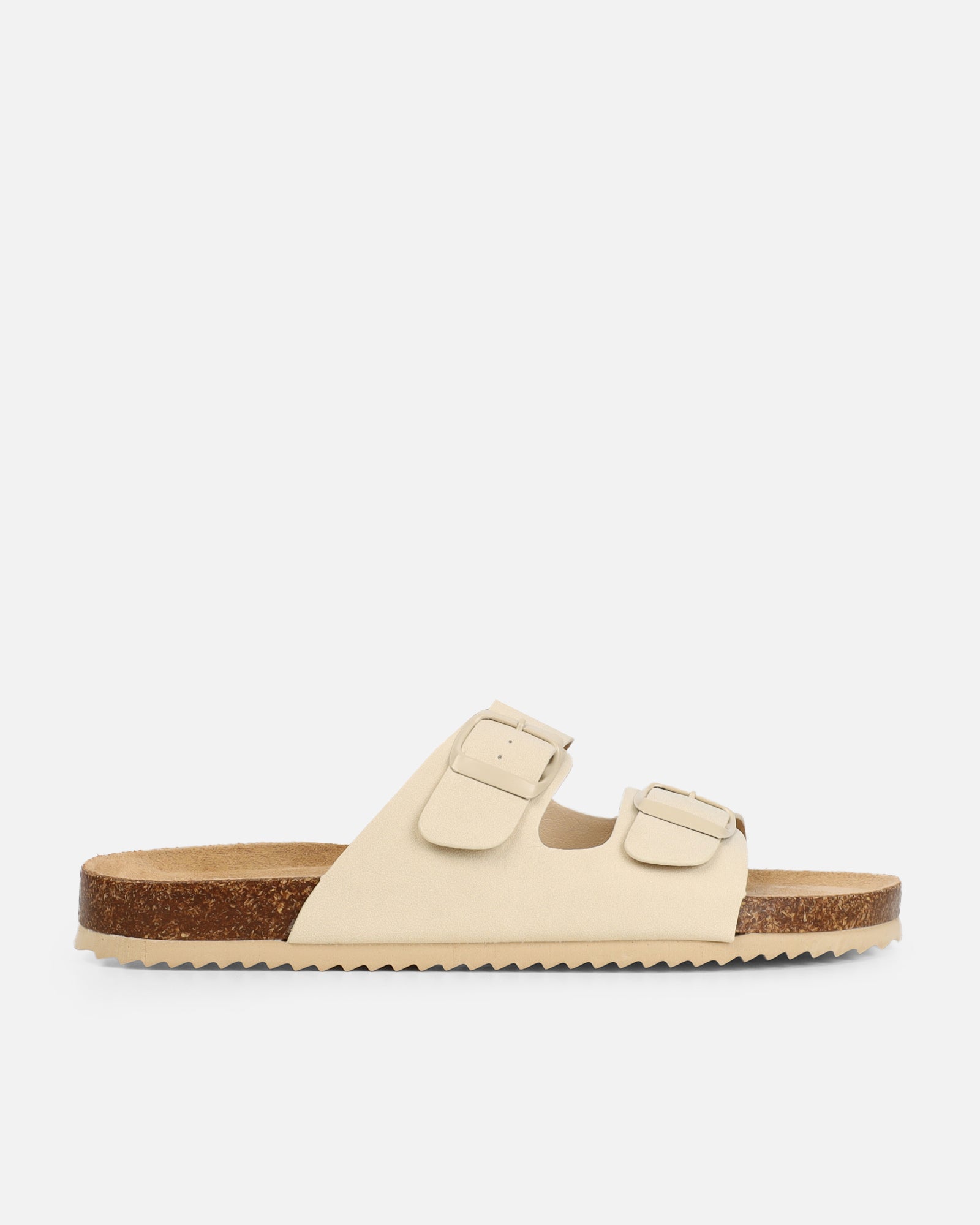 Olsen Cream Double Strap Flat Sandals | SIMMI London