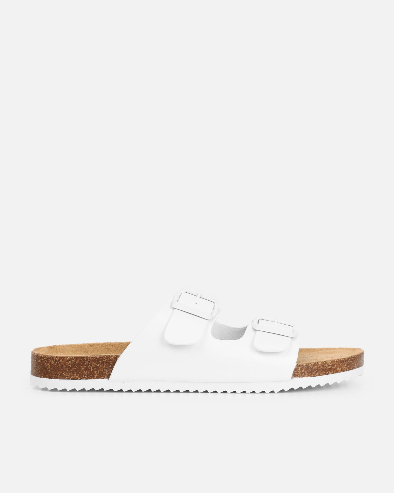 Olsen White Double Strap Flat Sandals | SIMMI London