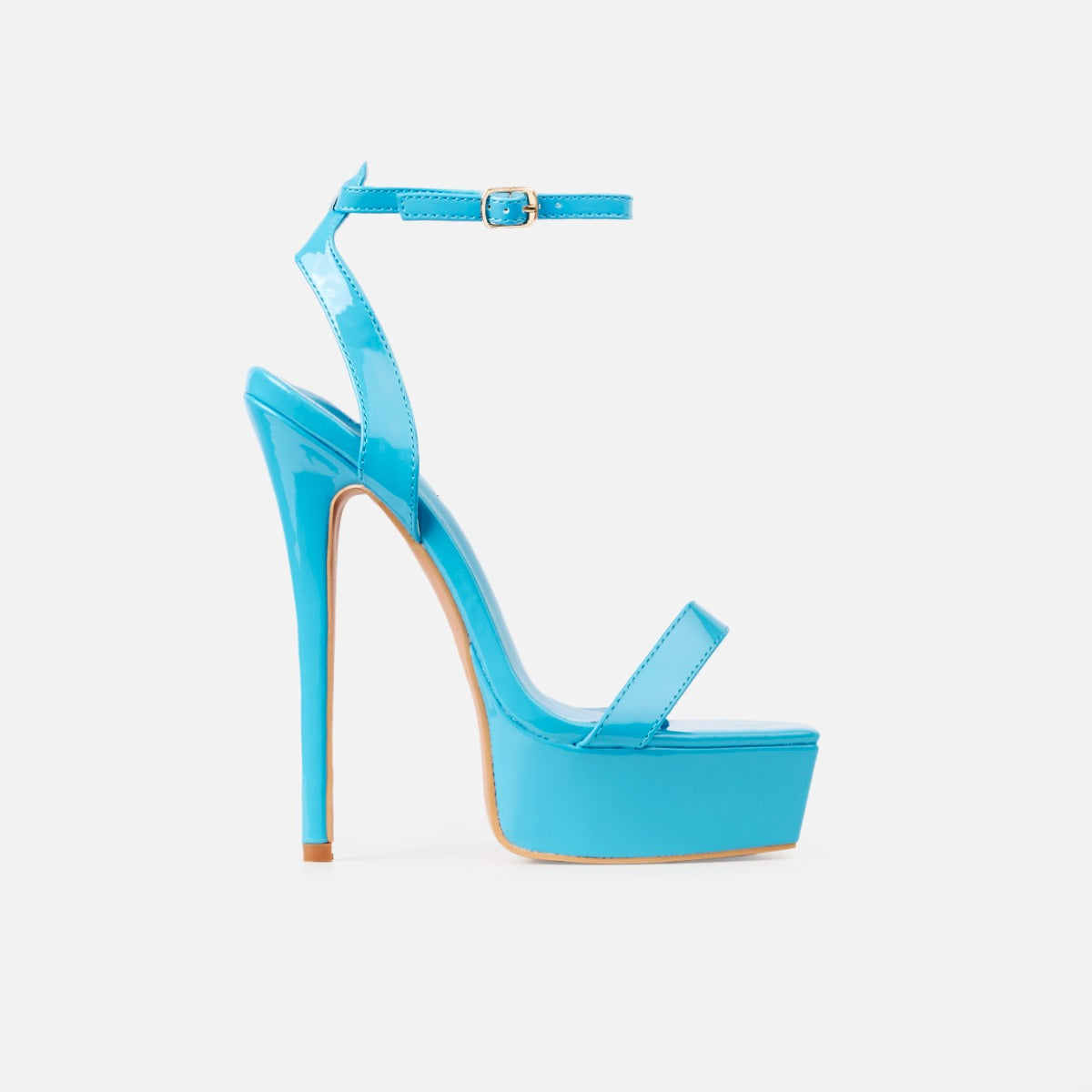 Onyx Blue Patent Platform High Heels | SIMMI London