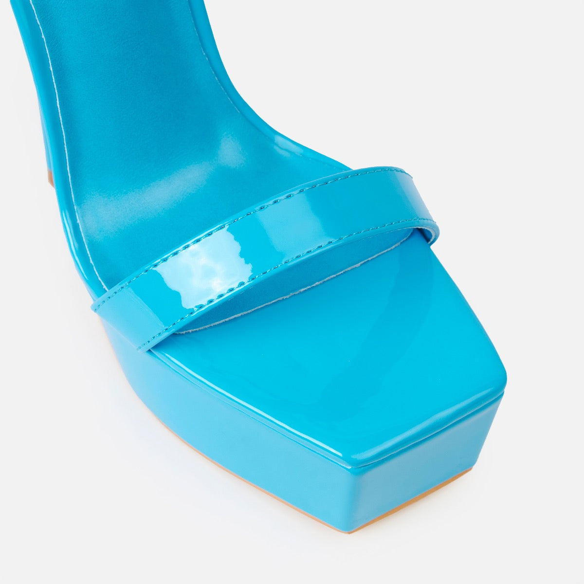 Onyx Blue Patent Platform High Heels