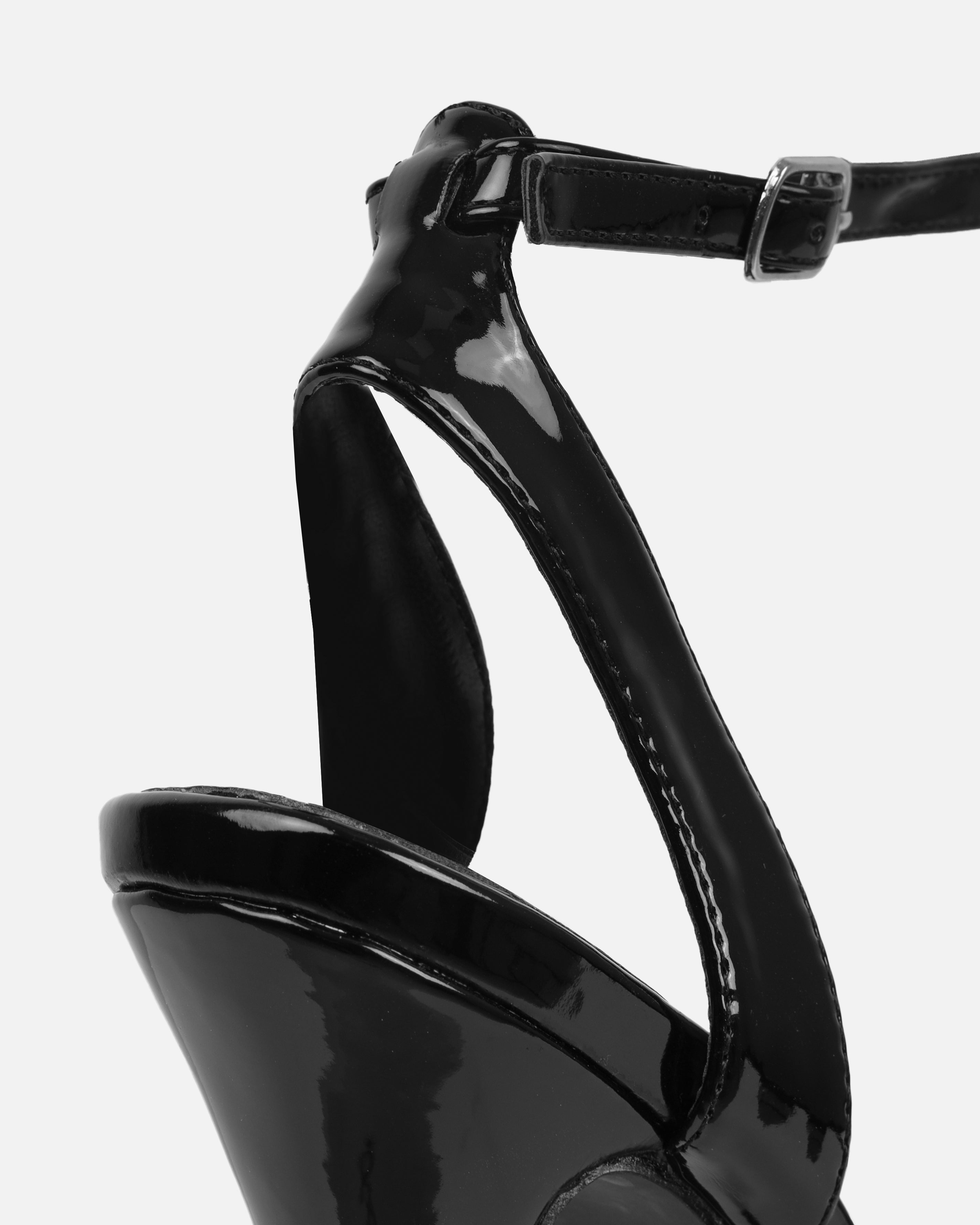 Angelique Black Diamante Bow Stiletto Platform Heels | SIMMI London