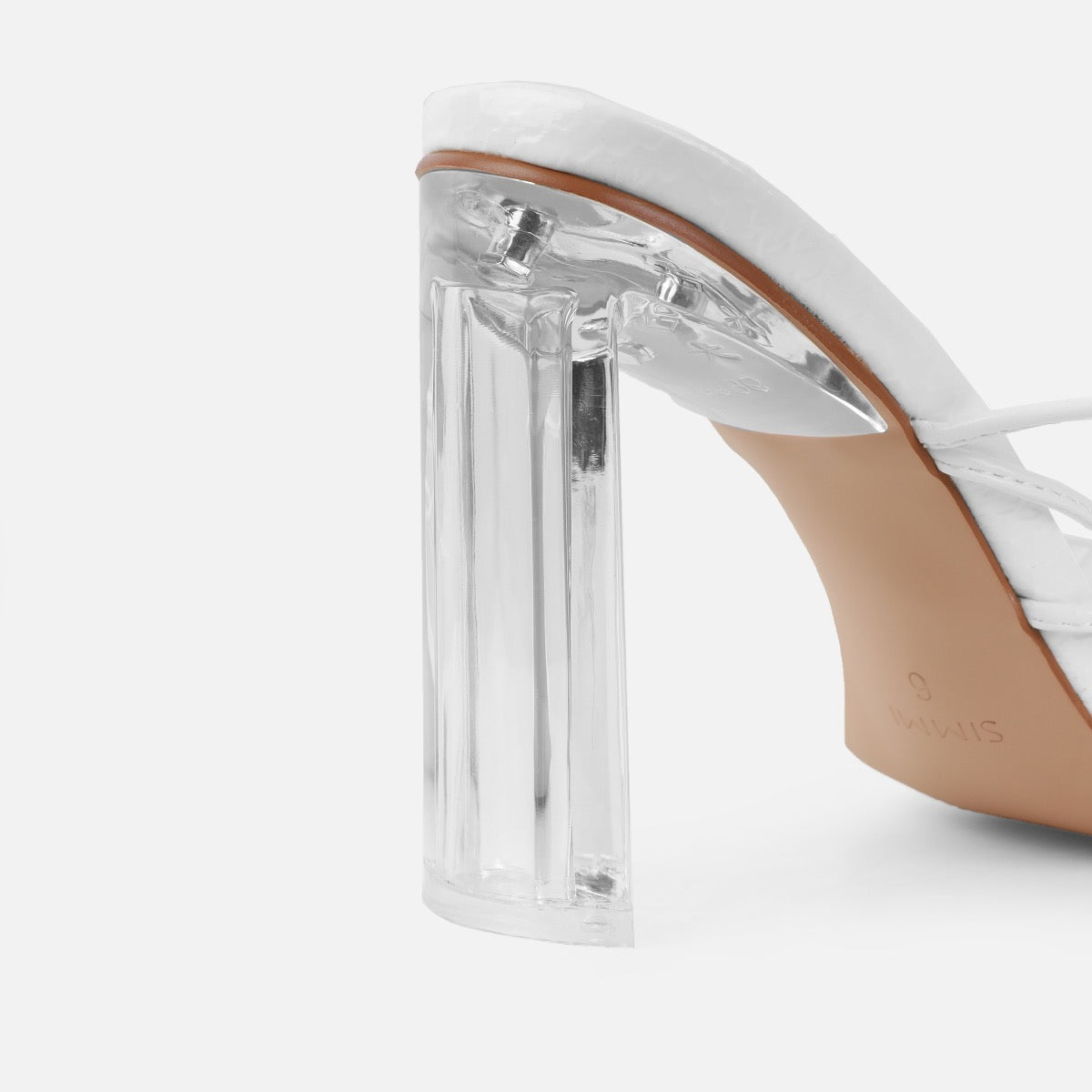 Orifiel White Faux Snake Tie Up Block Heels | SIMMI London