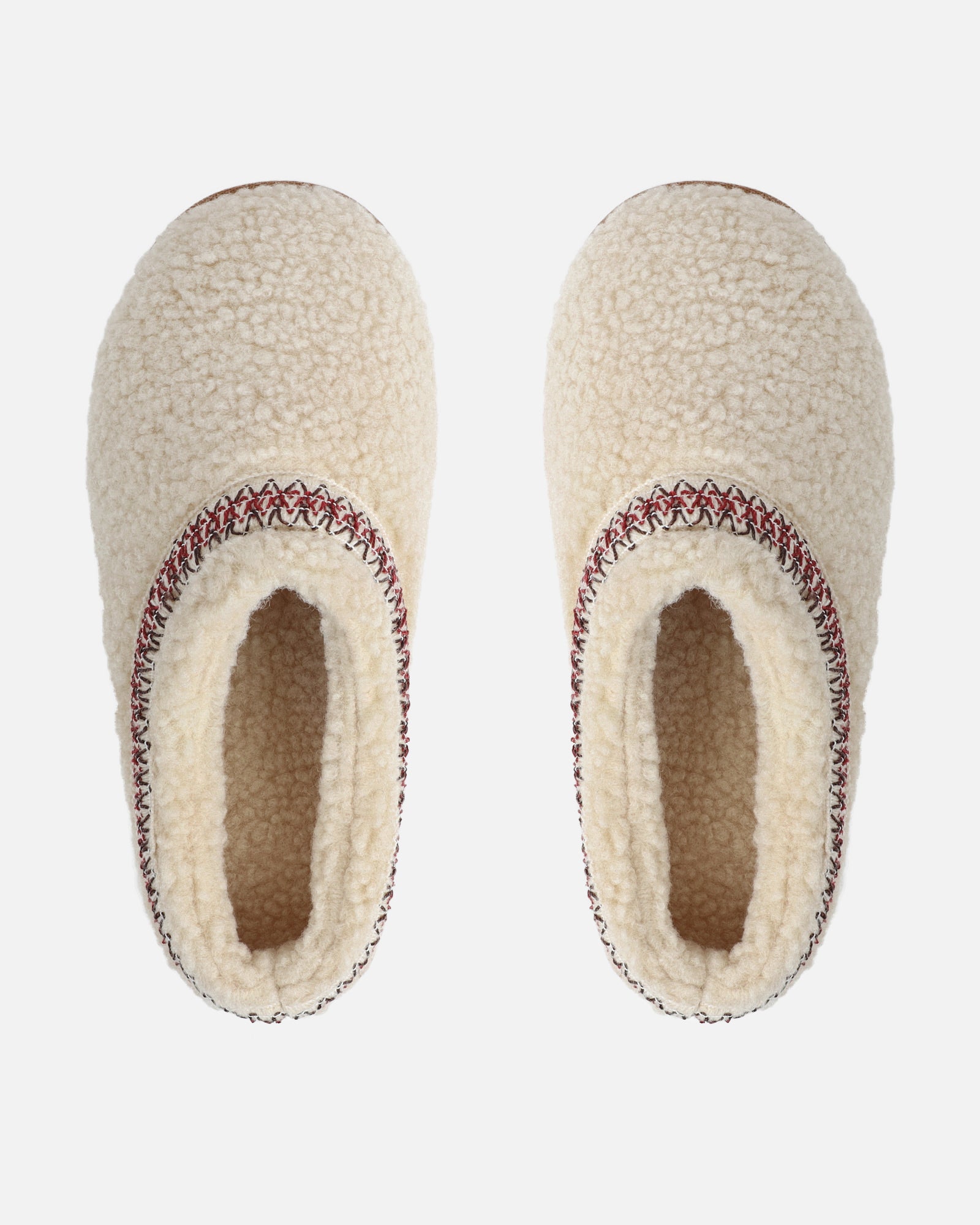 Oscar Beige Teddy Faux Fur Flatform Slides | SIMMI London