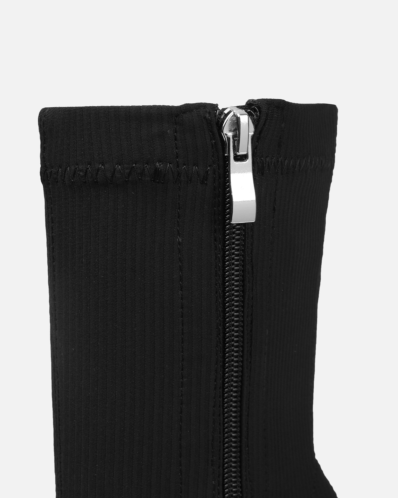 Huntley Black Ribbed Stretch Heeled Boots | SIMMI London