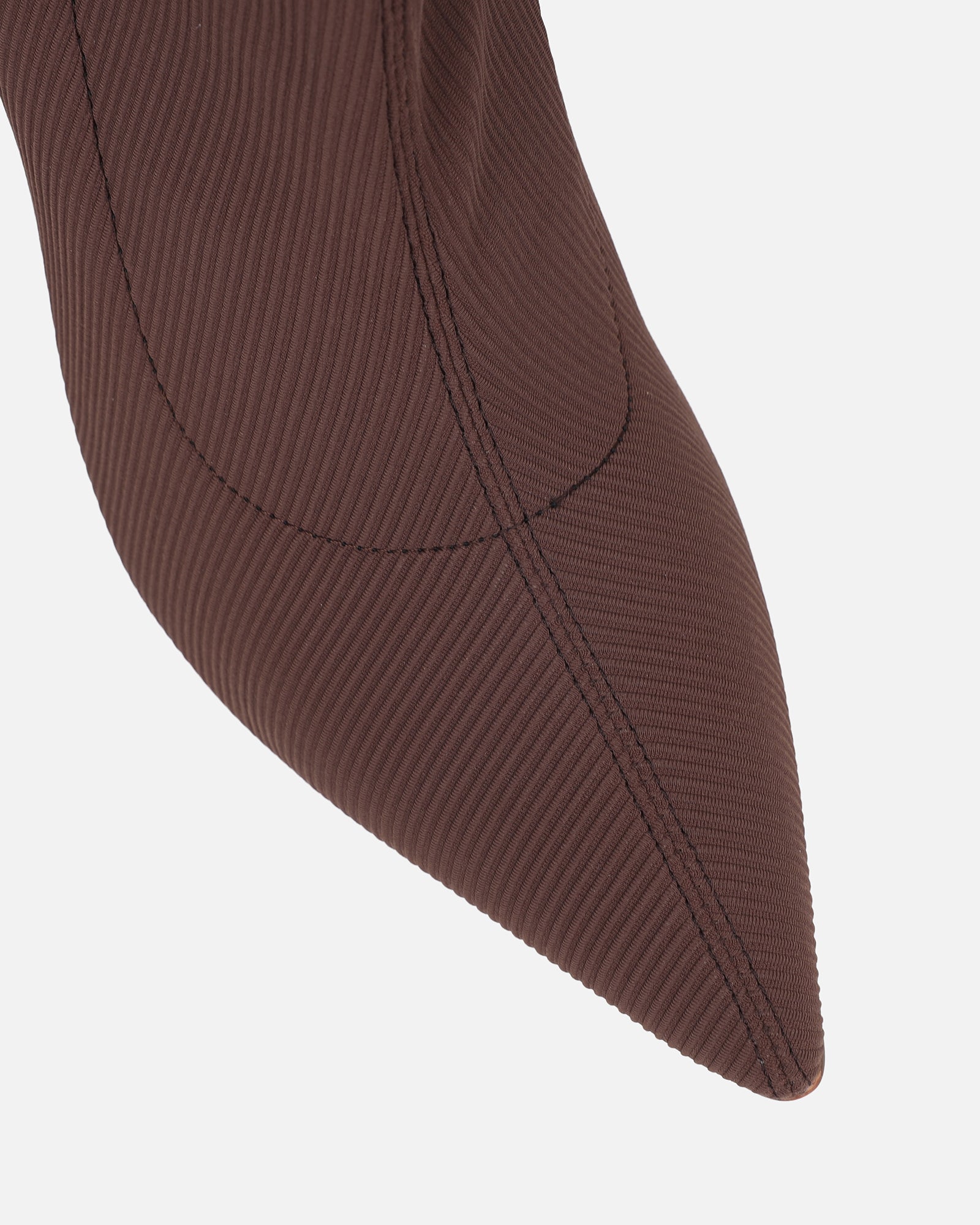 Huntley Chocolate Brown Ribbed Stretch Heeled Boots | SIMMI London