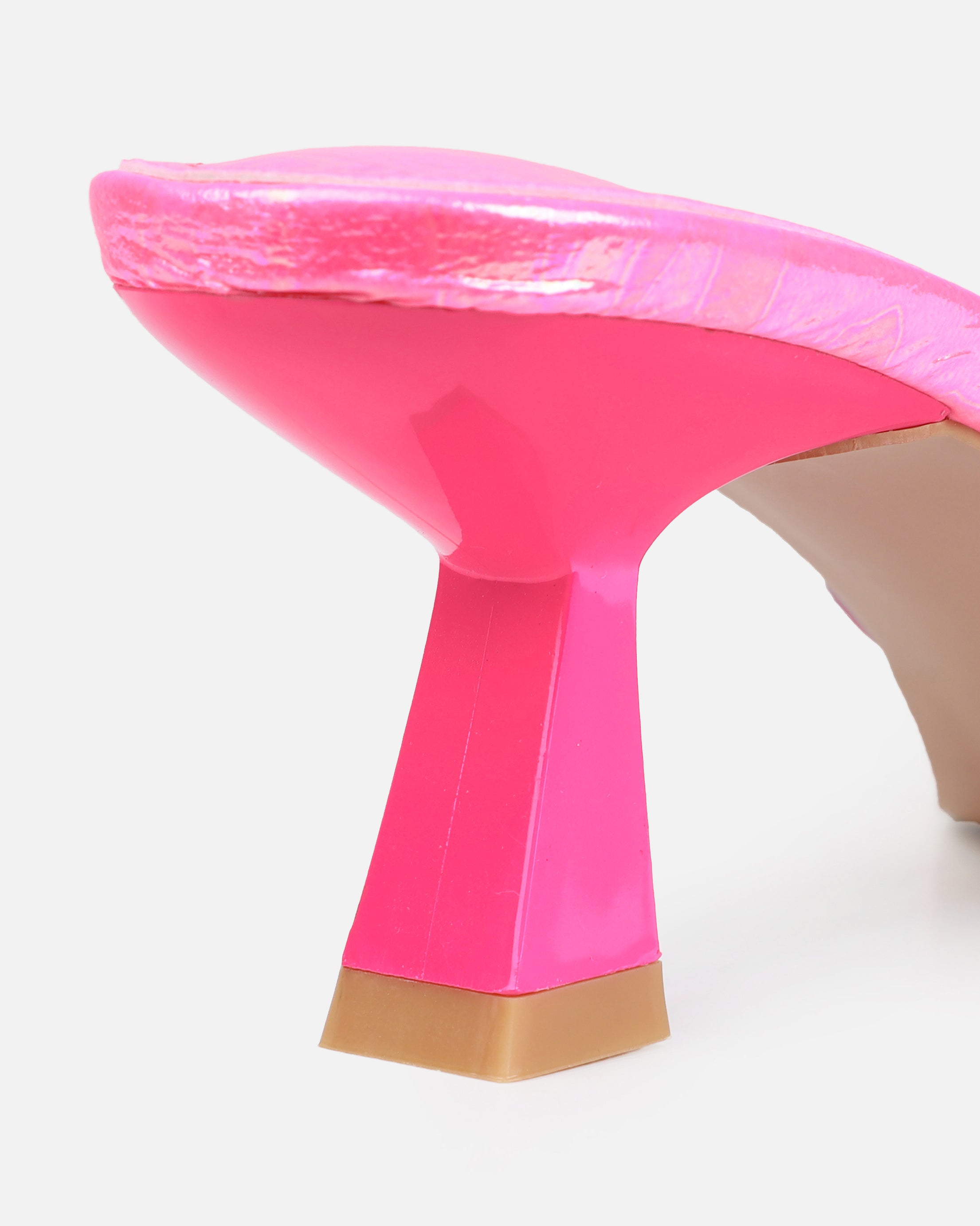 Peony Hot Pink Mid Heel Mules | SIMMI London