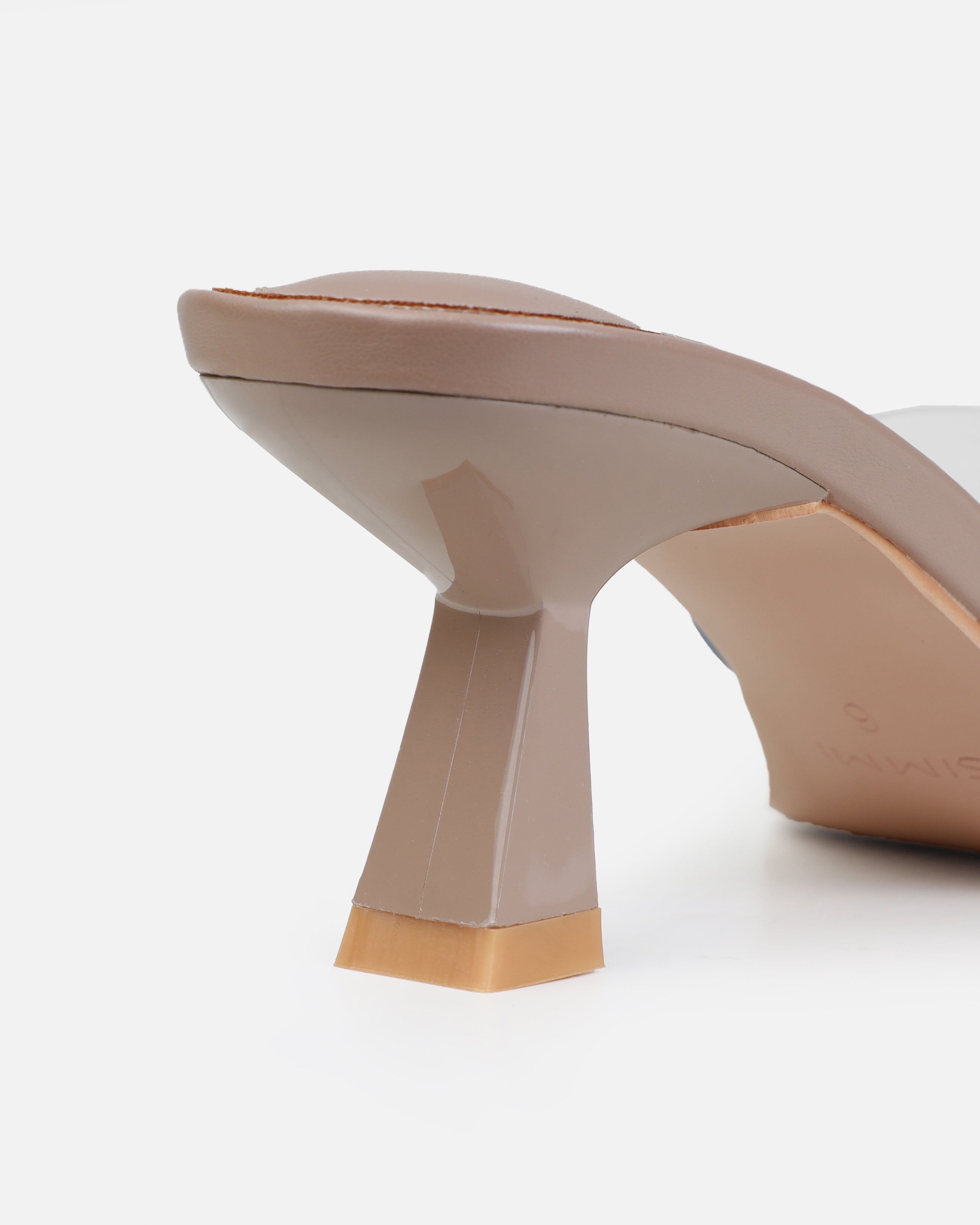 Peony Dark Nude Mid Heel Mules | SIMMI London