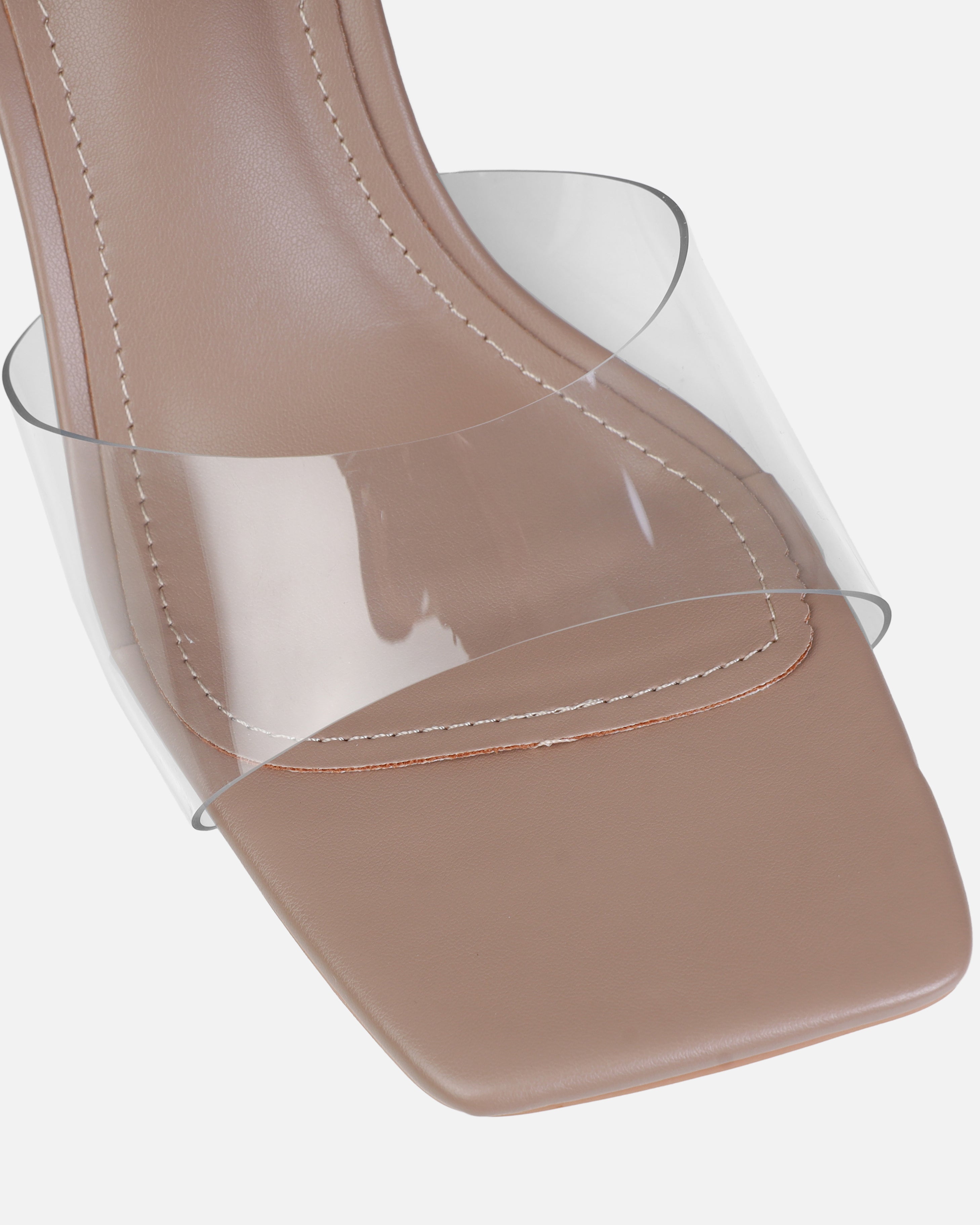 Peony Dark Nude Mid Heel Mules | SIMMI London