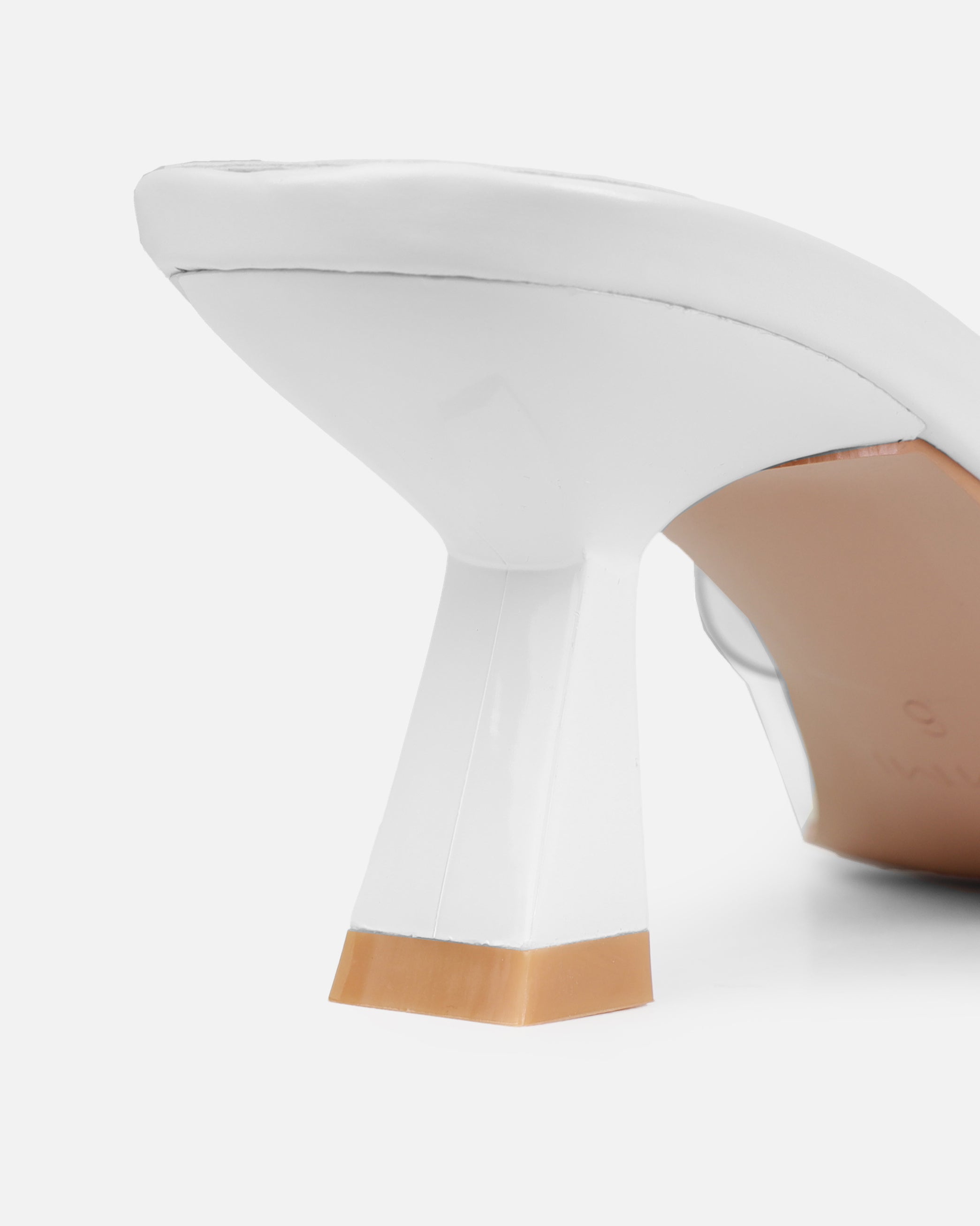 Peony White Mid Heel Mules | SIMMI London