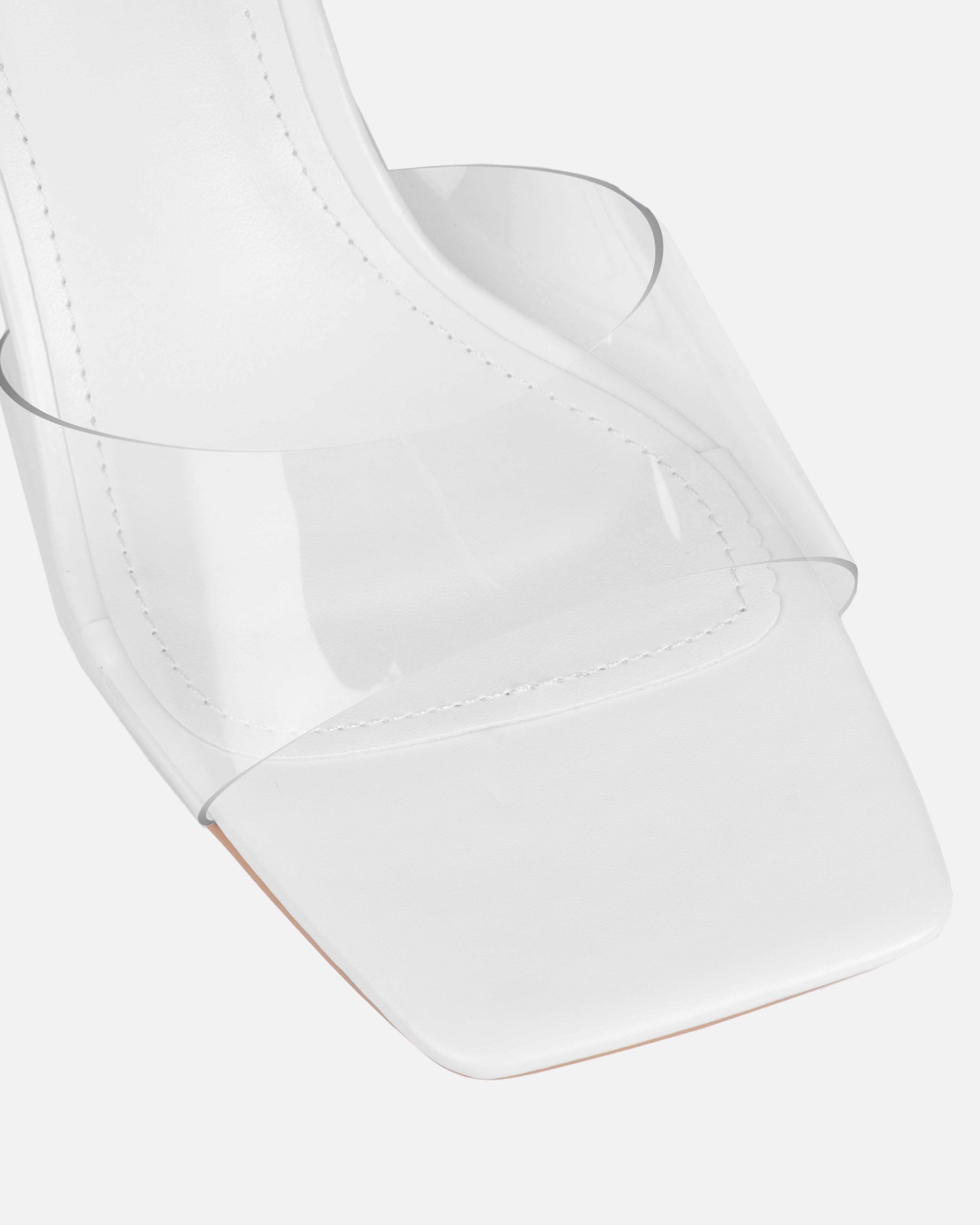 Peony White Mid Heel Mules | SIMMI London