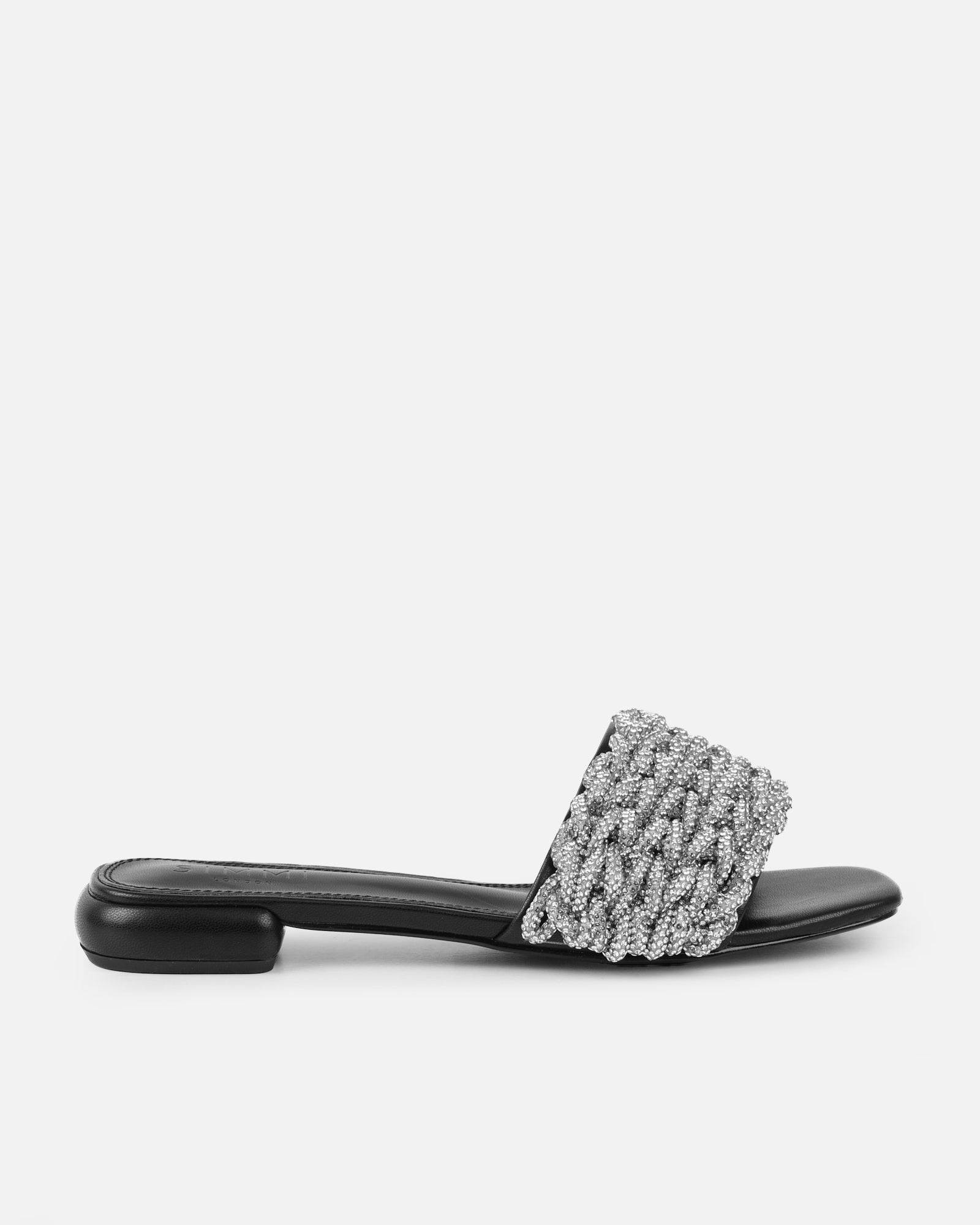 Pariss Black Diamante Sliders | SIMMI London