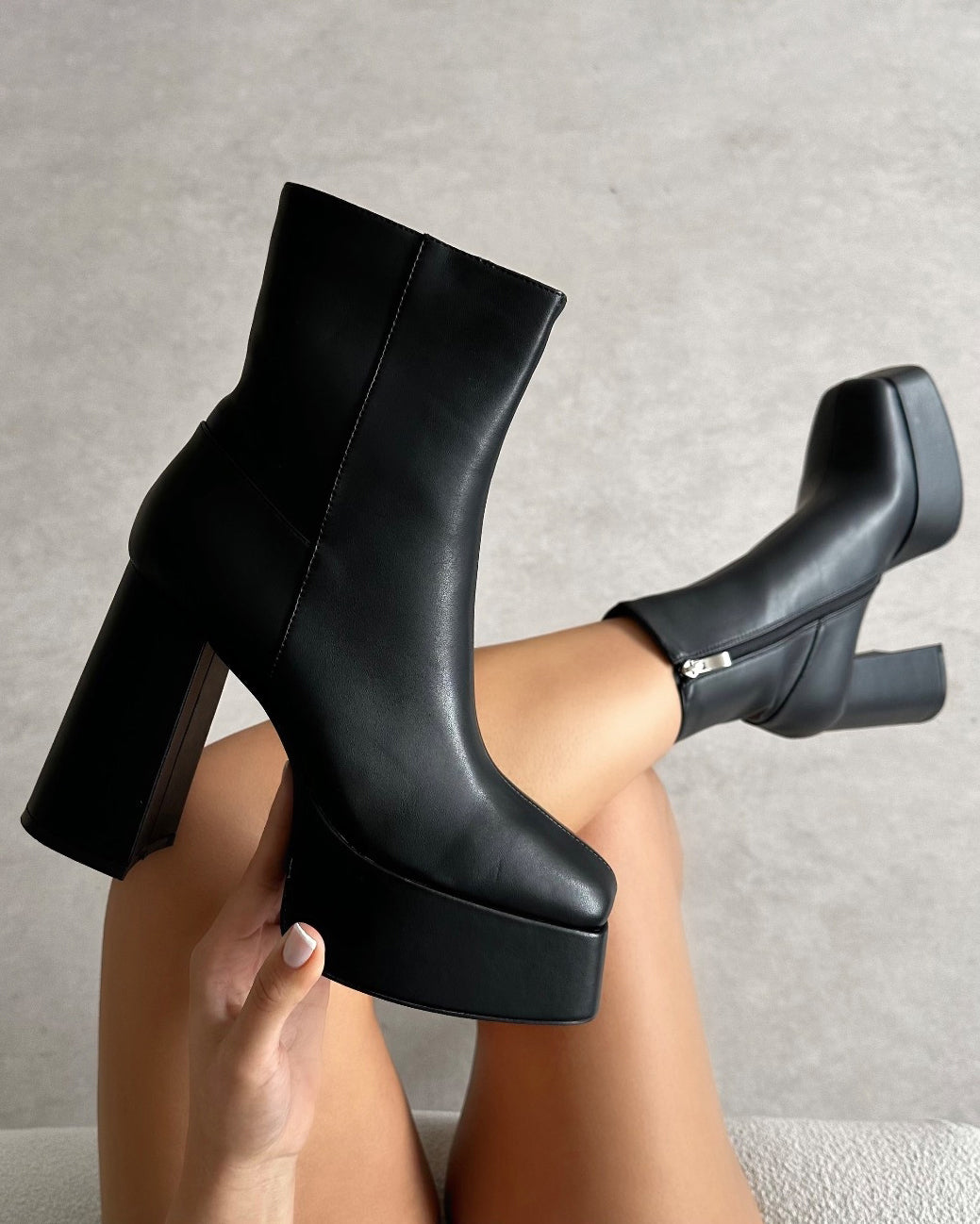 Pascal Black Platform Ankle Boots | SIMMI London