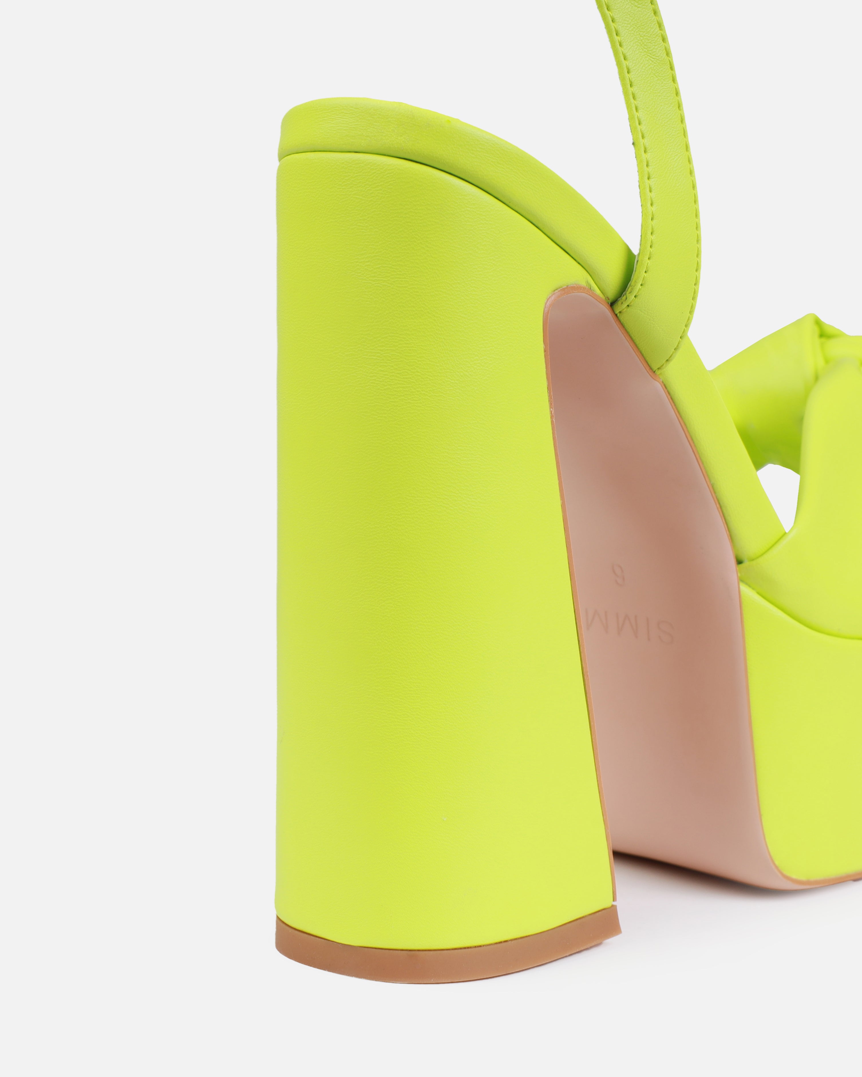 Penny Lime Green Knot Platform Block Heels | SIMMI London