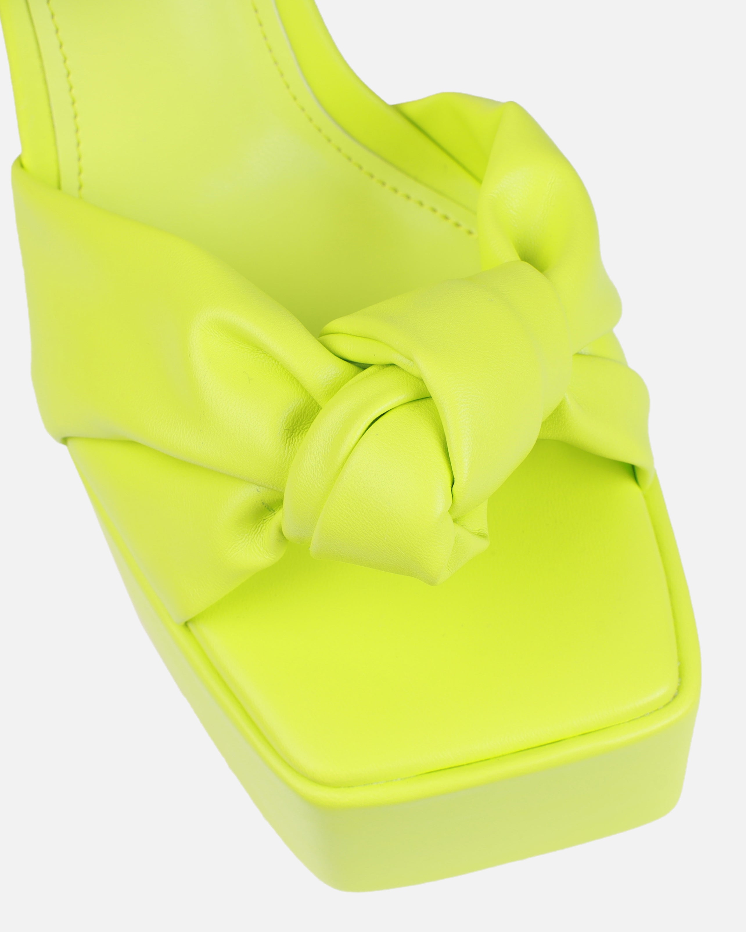 Penny Lime Green Knot Platform Block Heels | SIMMI London