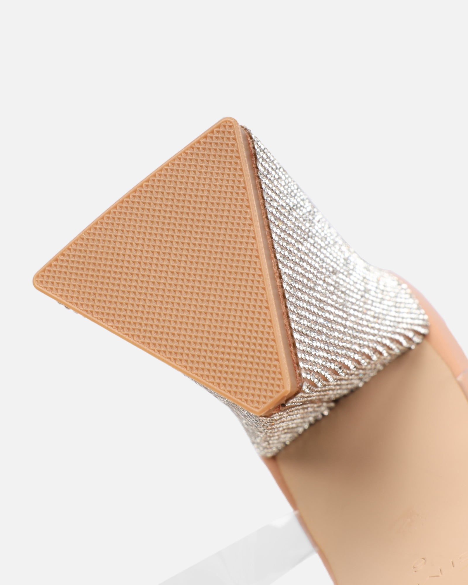 Perri clear nude patent diamante block heeled sandals | SIMMI London