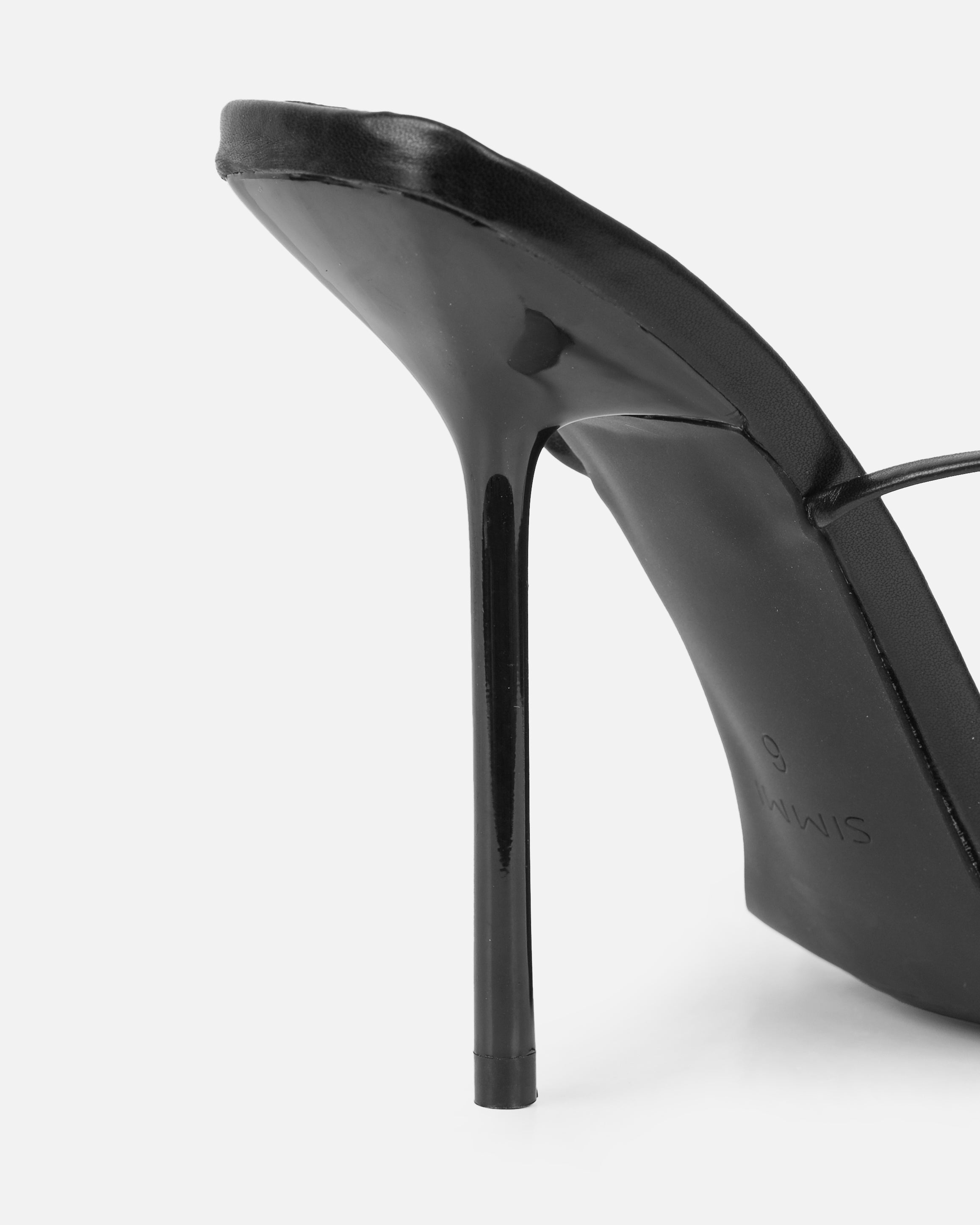 Delilahh Black Tie Up Stiletto Sandals | SIMMI London