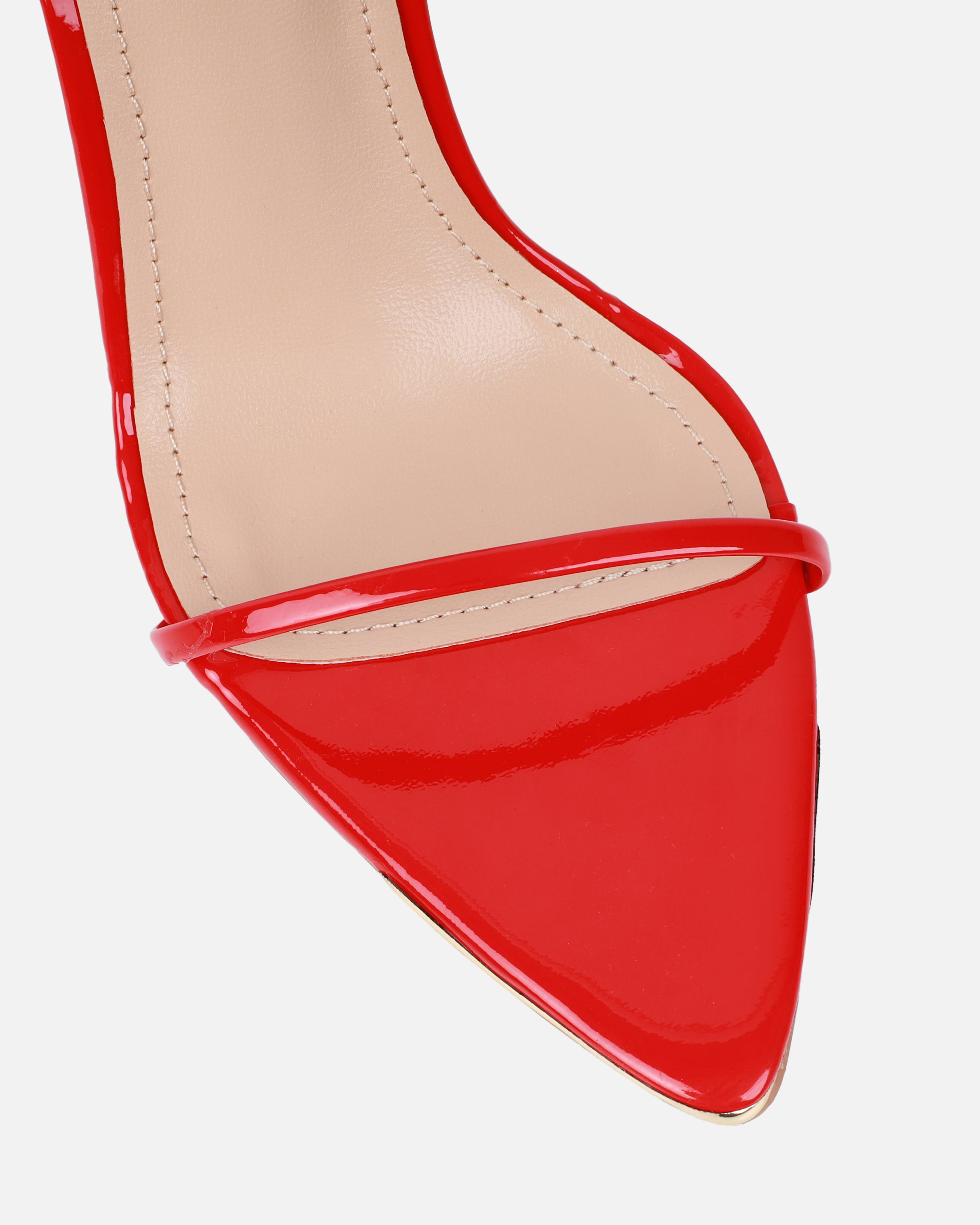 Delilahh Red Patent Tie Up Stiletto Sandals | SIMMI London