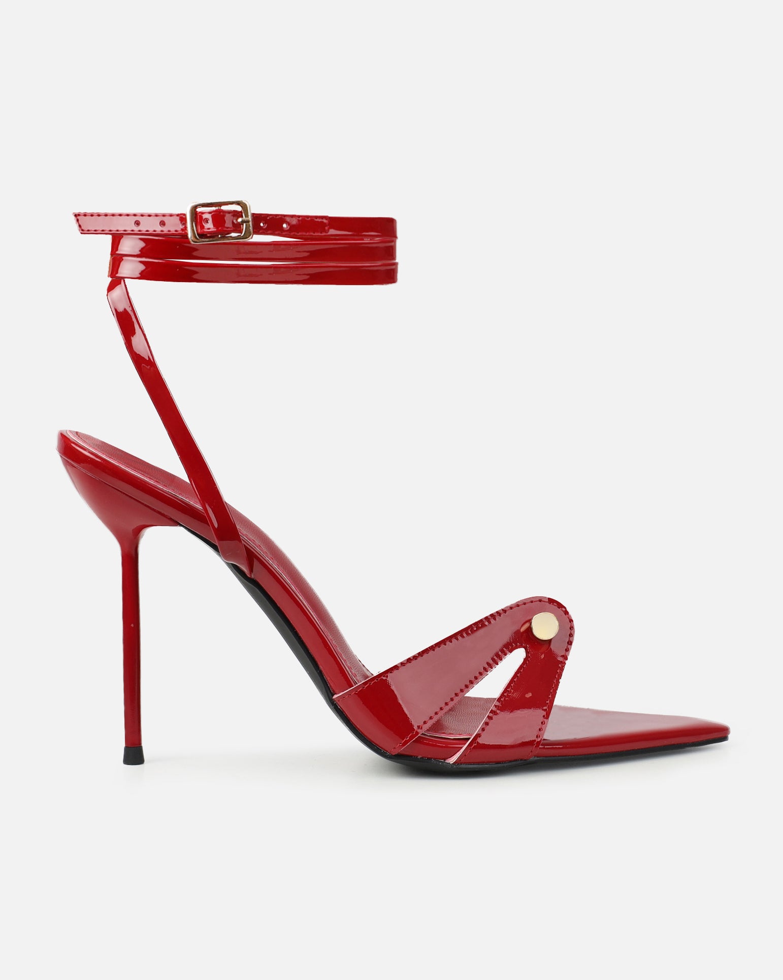 Ebby Dark Red Patent Stiletto Heels | SIMMI London