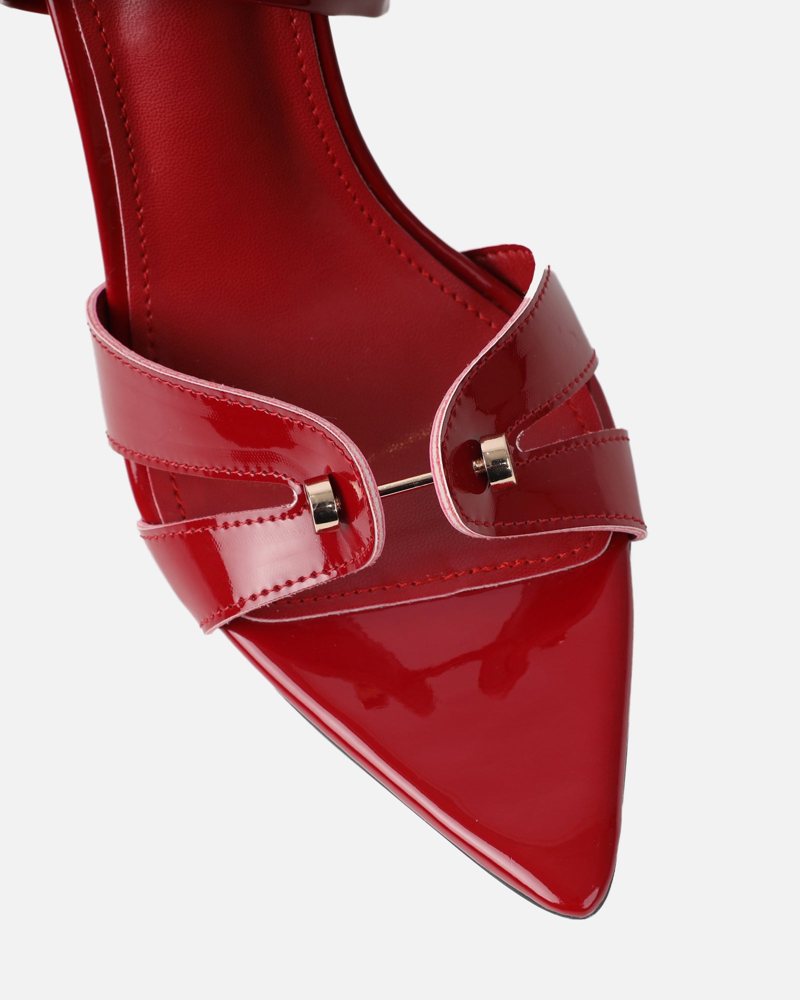 Ebby Dark Red Patent Stiletto Heels| SIMMI London
