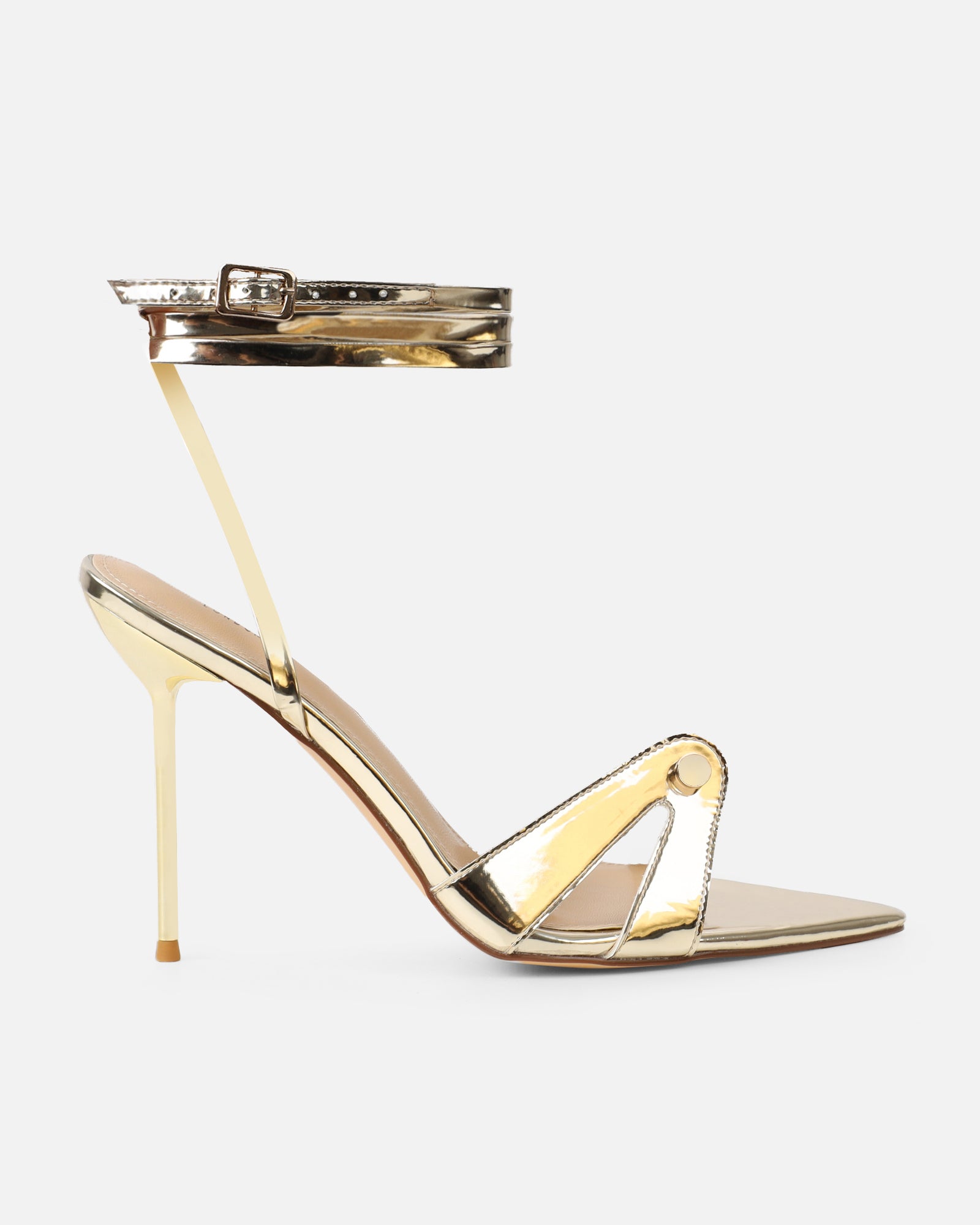 Ebby Gold Mirror Stiletto Heels | SIMMI London