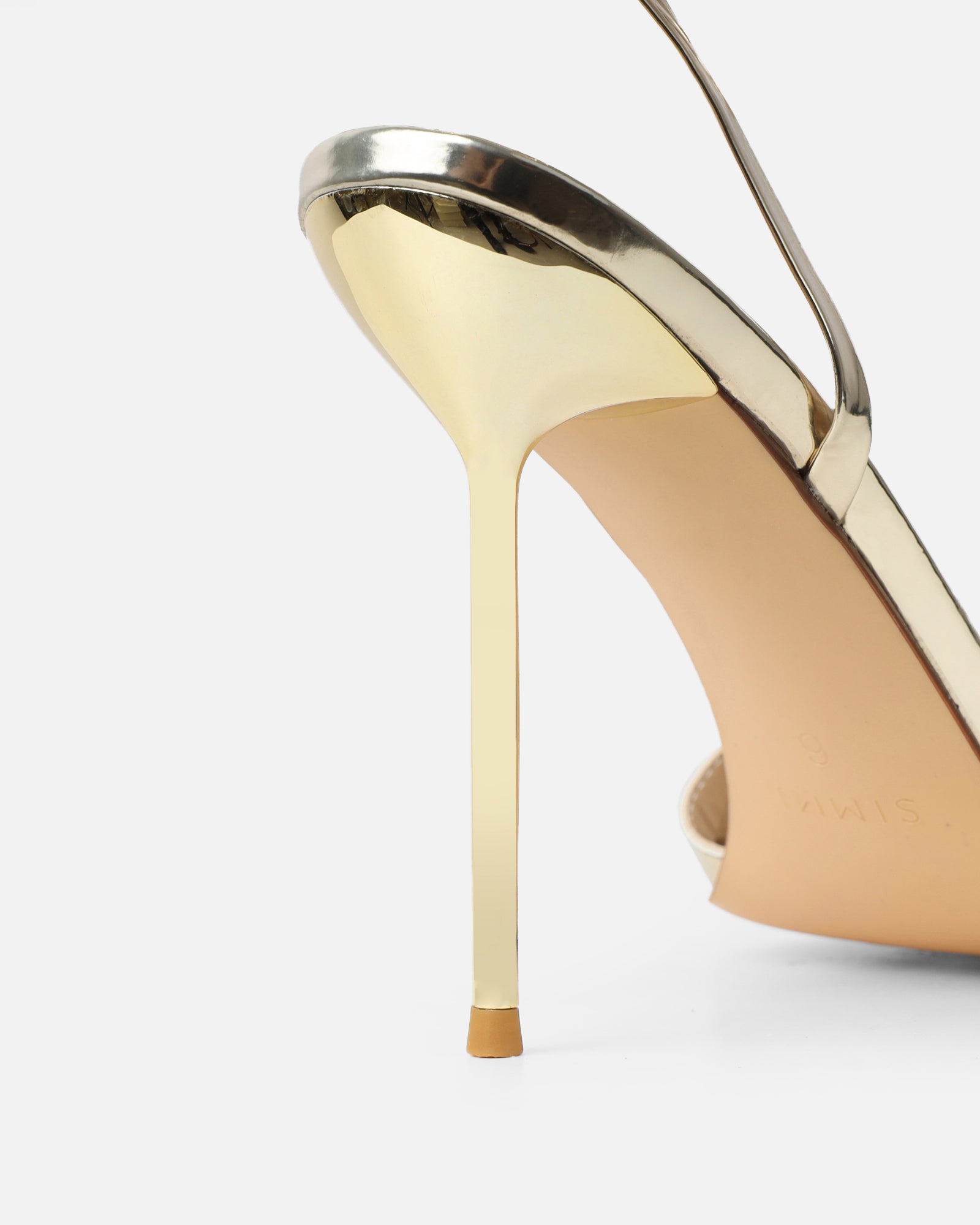 Ebby Gold Mirror Stiletto Heels | SIMMI London