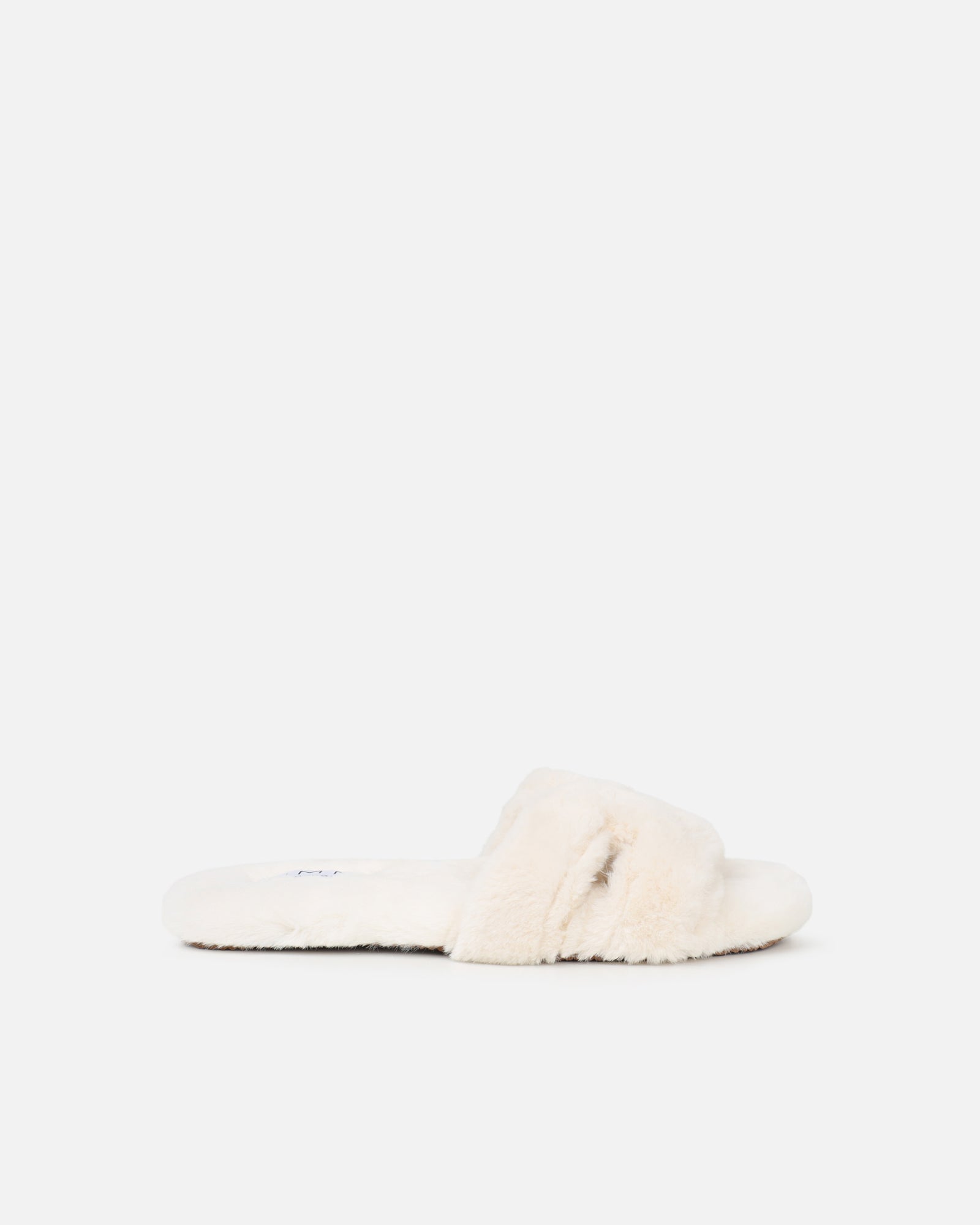 Polaris Cream Faux Fur Slippers | SIMMI London