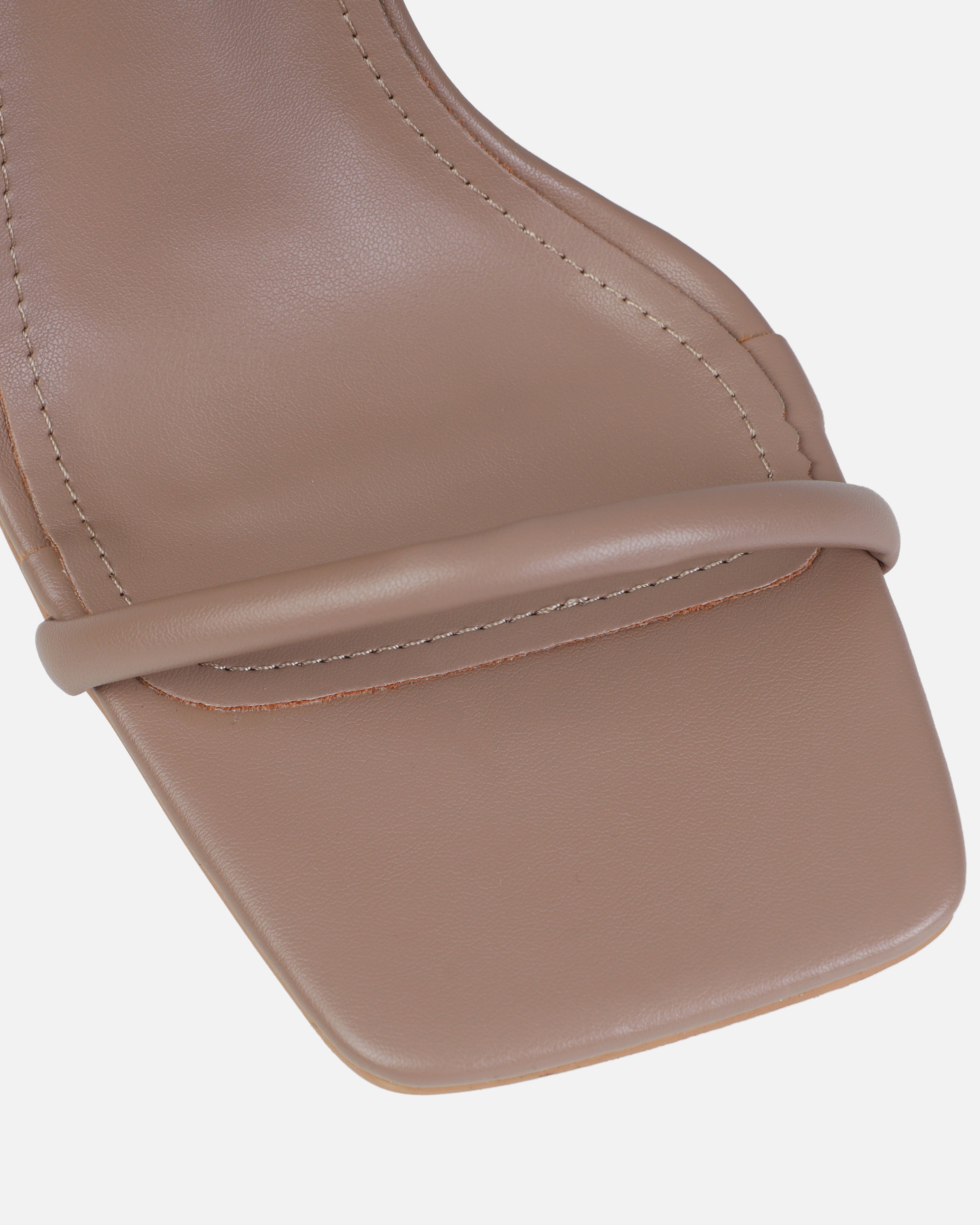 Pretti Nude Strappy Square Toe Diamante Heels | SIMMI London