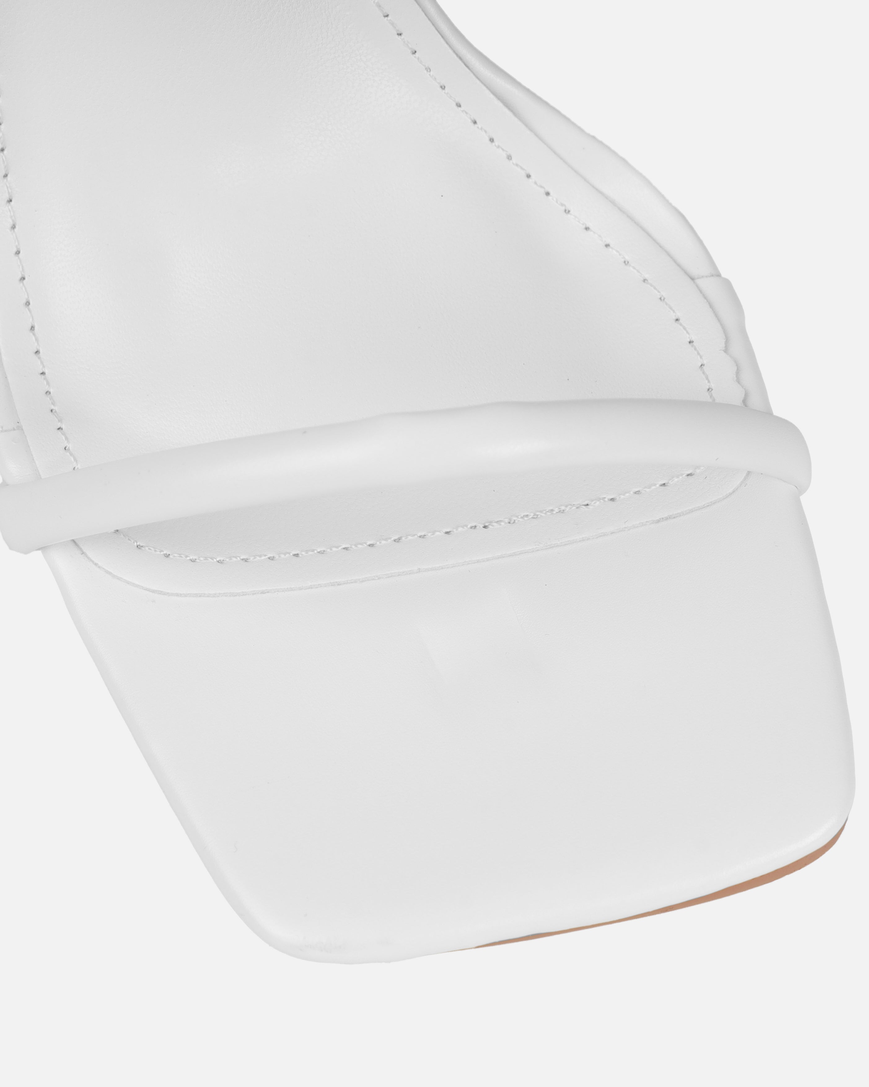 Pretti White Strappy Square Toe Diamante Heels | SIMMI London