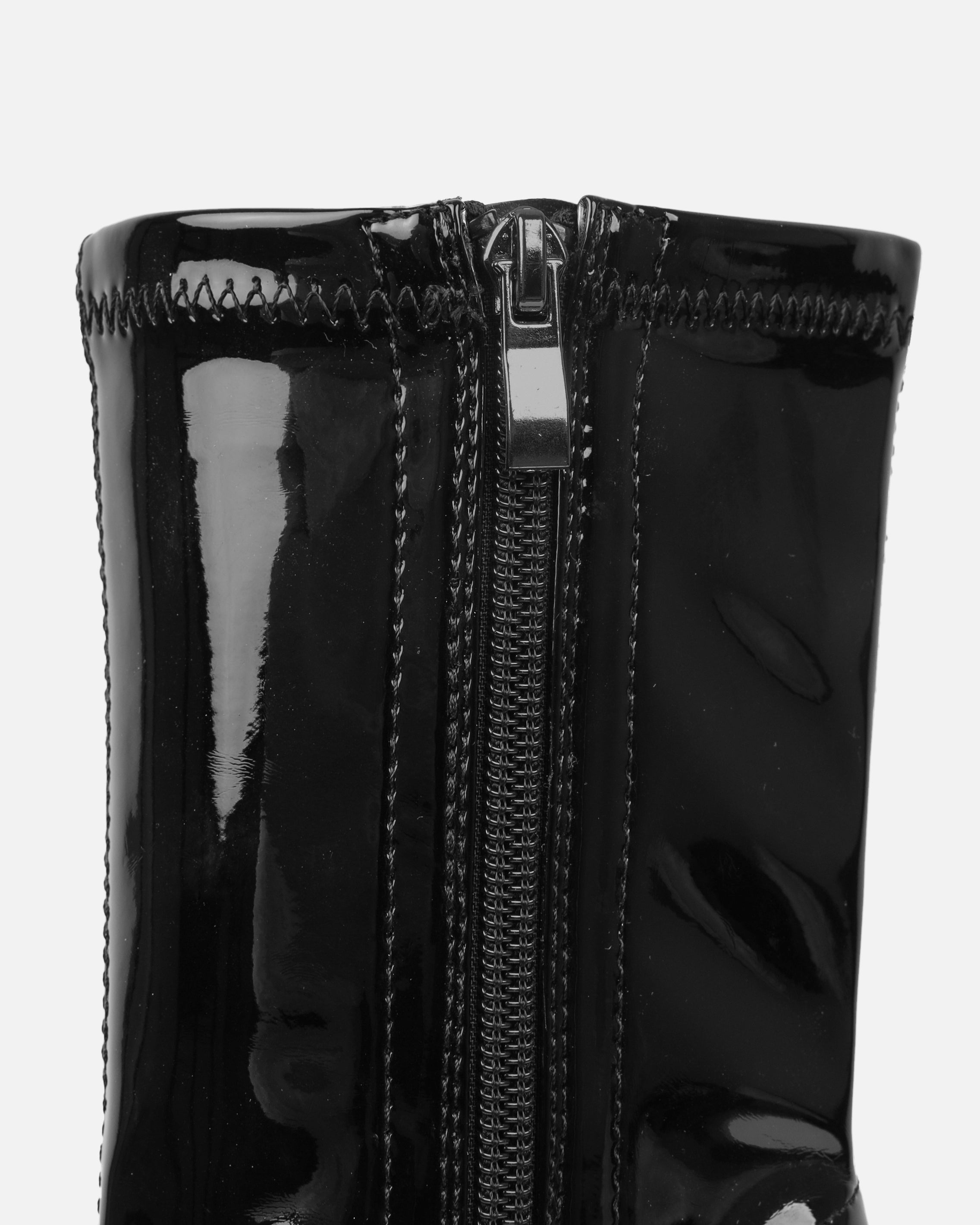 Prince Black Patent High Heeled Pointed Toe Sock Boots | SIMMI London