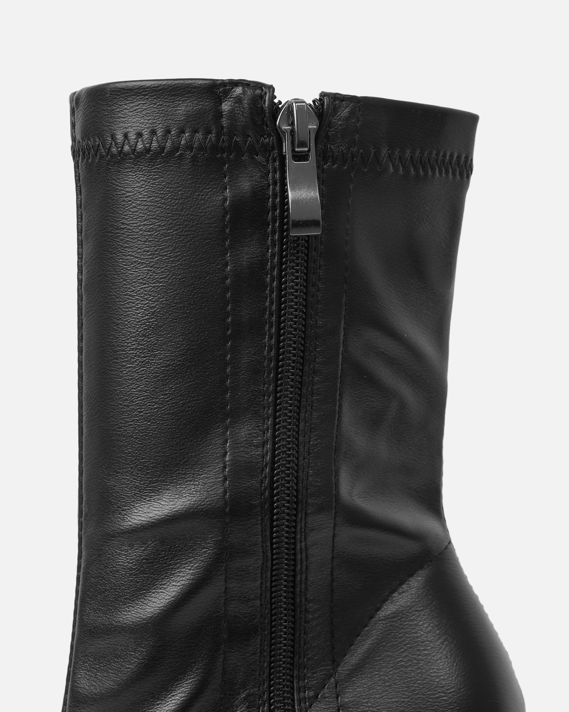 Prince Black High Heeled Pointed Toe Sock Boots | SIMMI London