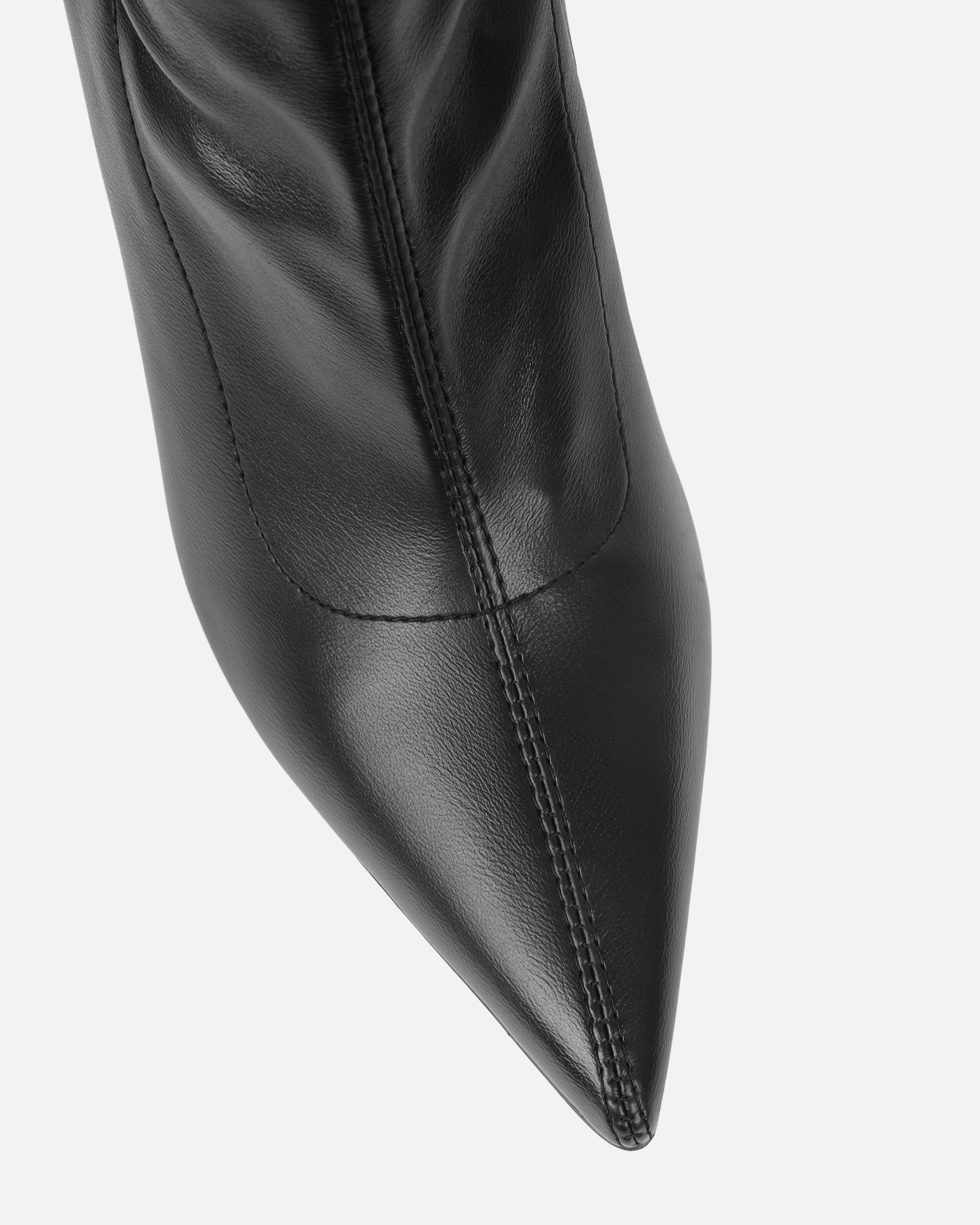 Prince Black High Heeled Pointed Toe Sock Boots | SIMMI London