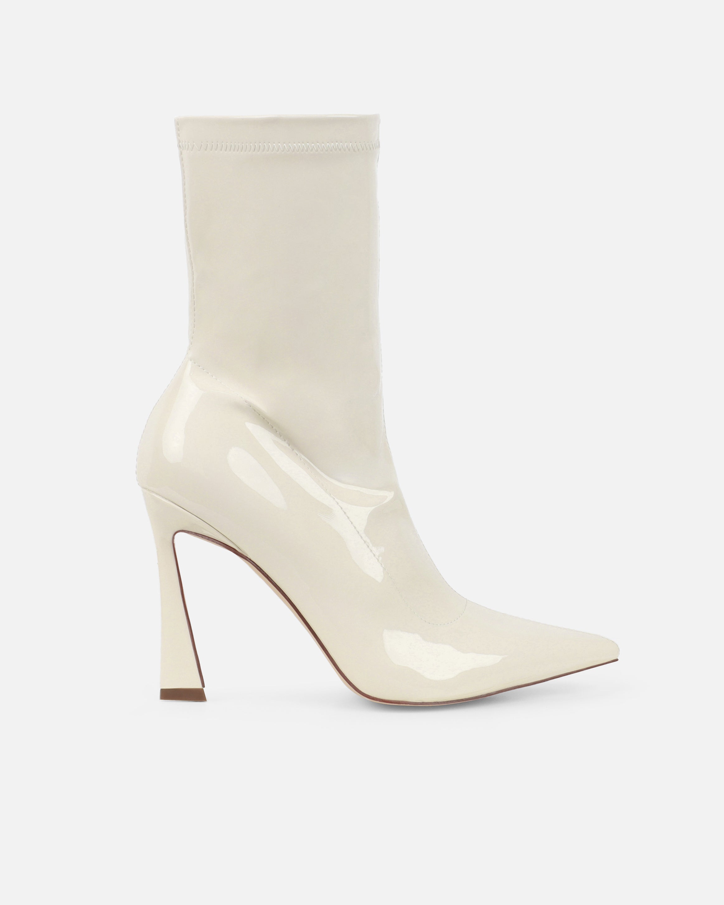 Prince Stone Patent High Heeled Pointed Toe Sock Boots | SIMMI London