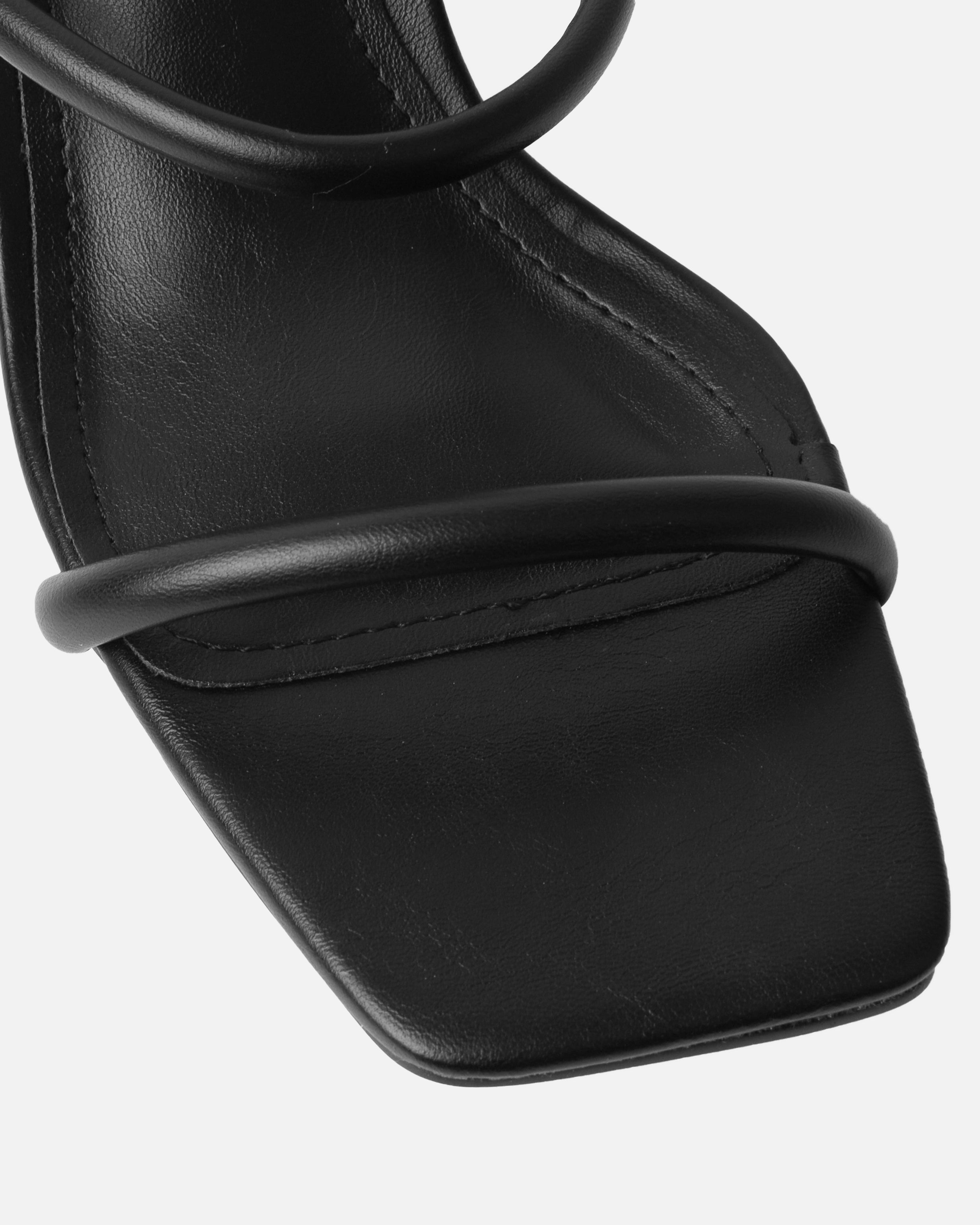 Prissy Black Block Mid Heel Mules | SIMMI London