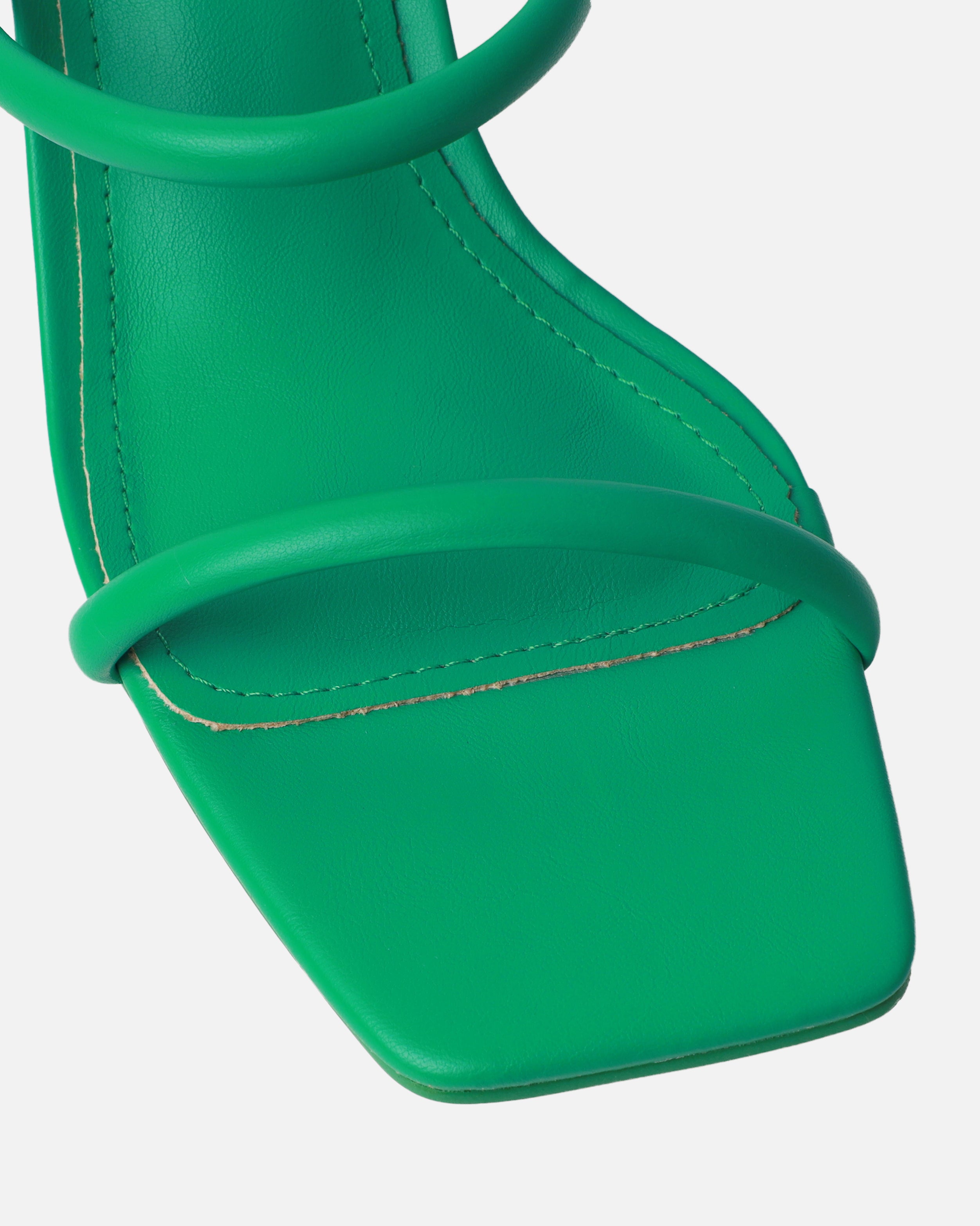 Prissy Green Block Mid Heel Mules | SIMMI London