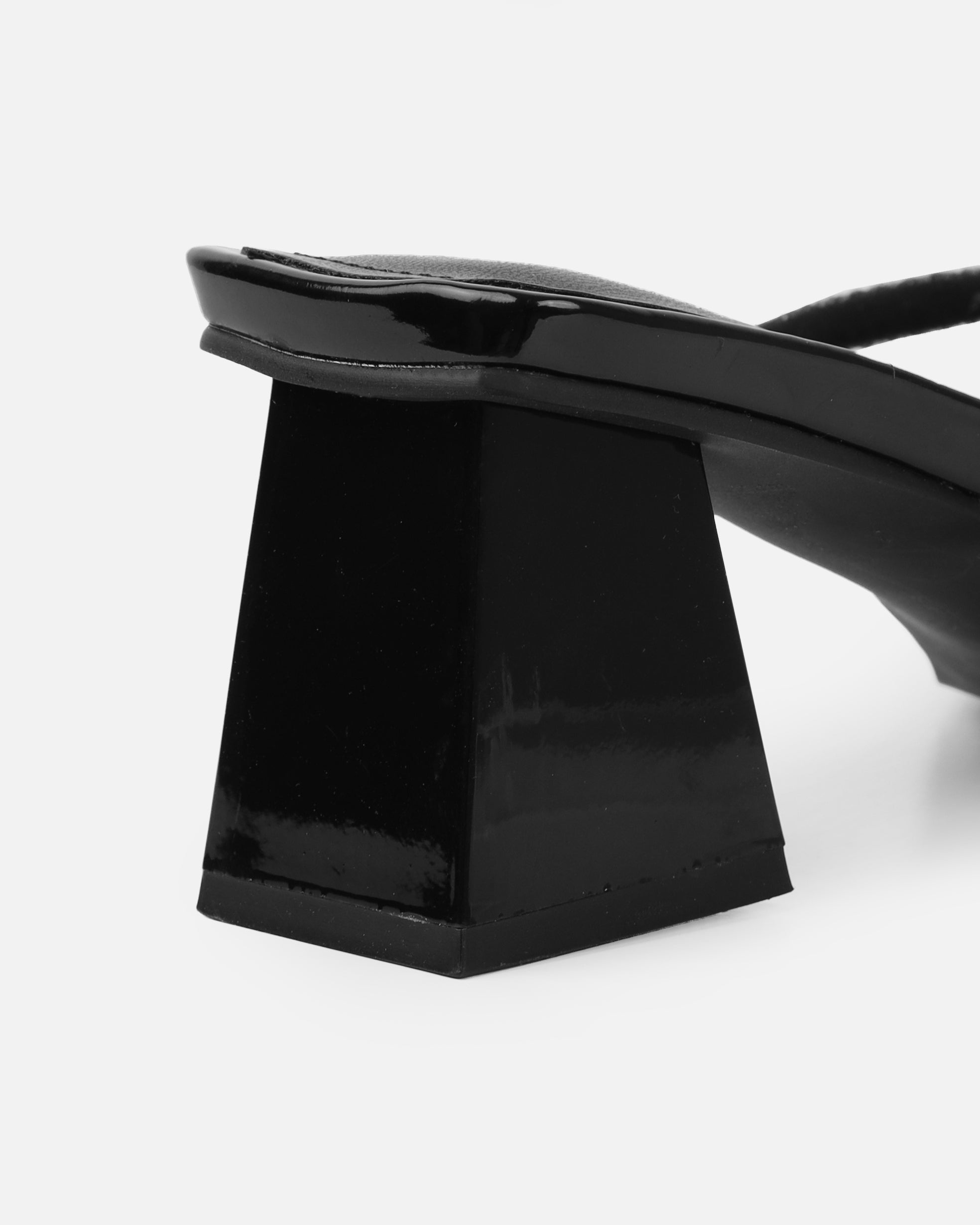 Hera Black Diamante Block Mid Heel Mules | SIMMI London