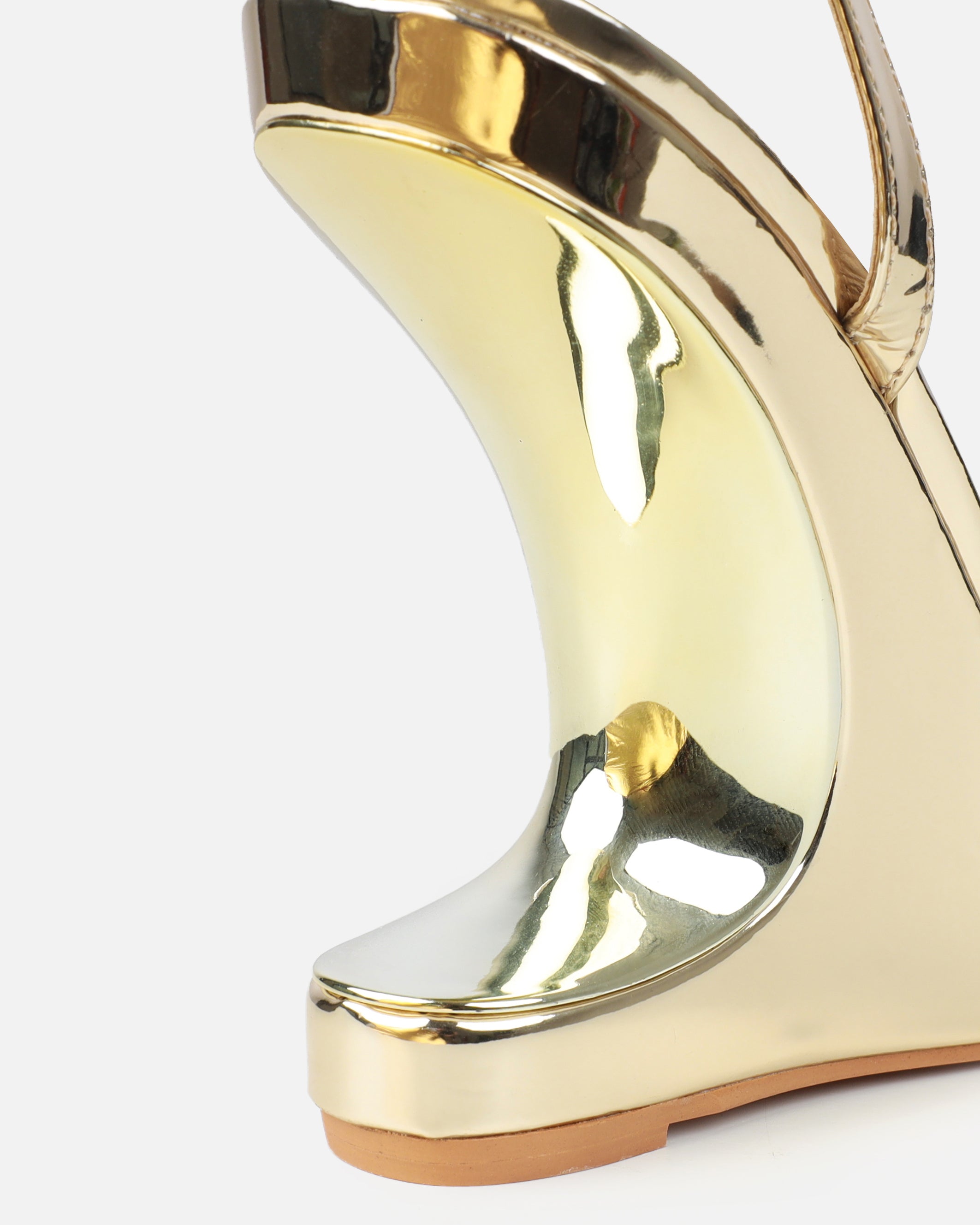 Priya Gold Metallic Strappy Wedges | SIMMI London