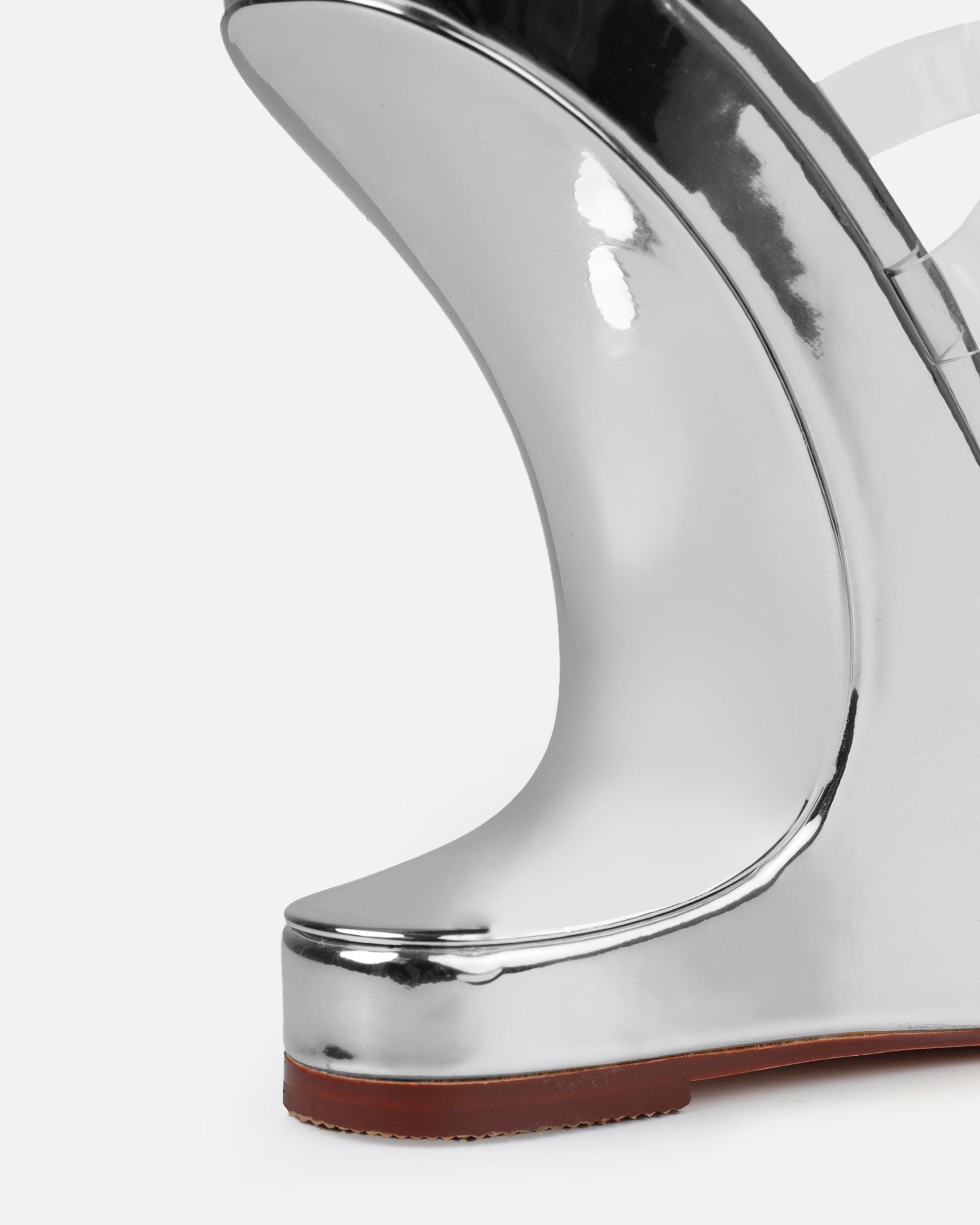 Esma Silver Clear Diamante Wedges | SIMMI London